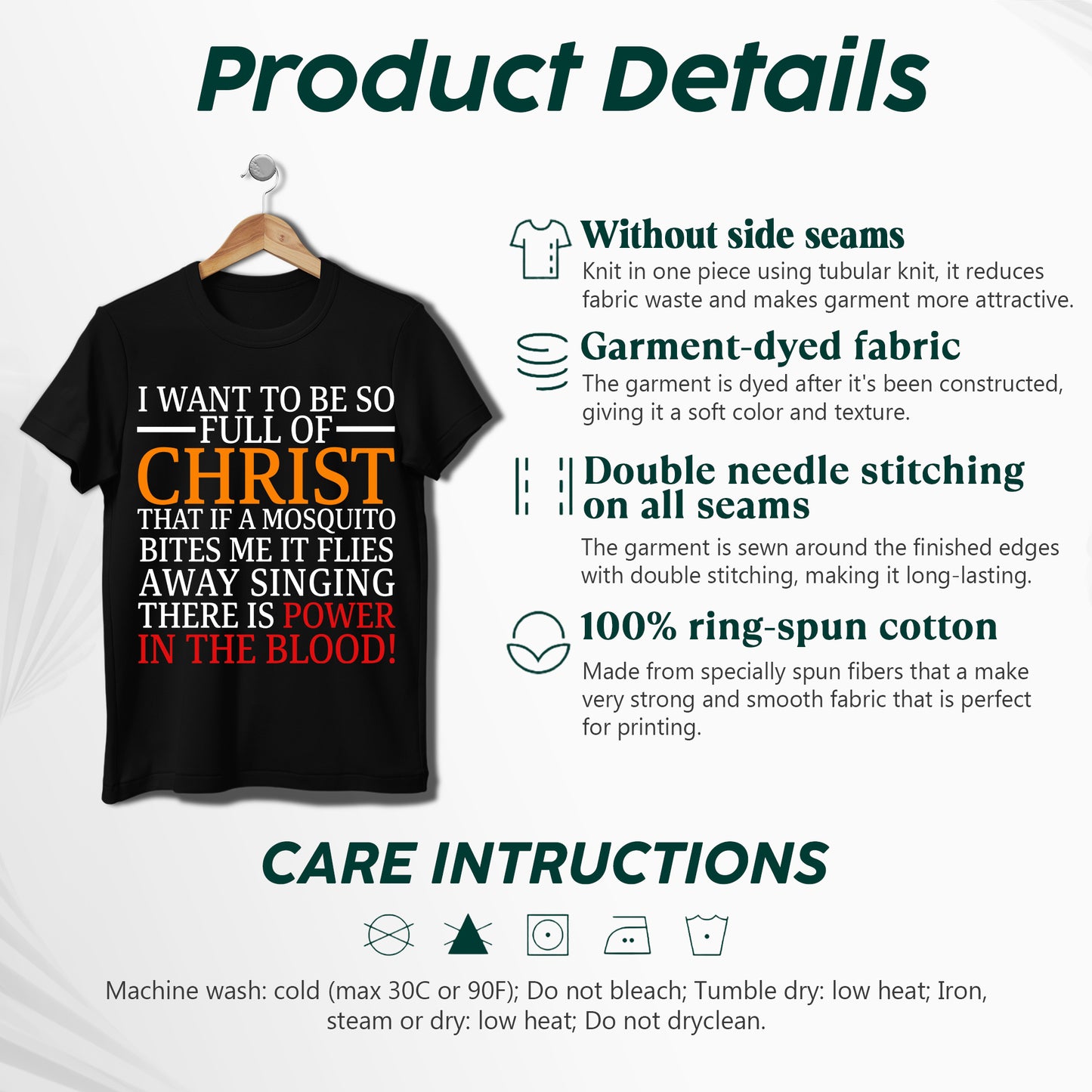 I Want To Be So Full of Christ T-Shirt - Power in the Blood