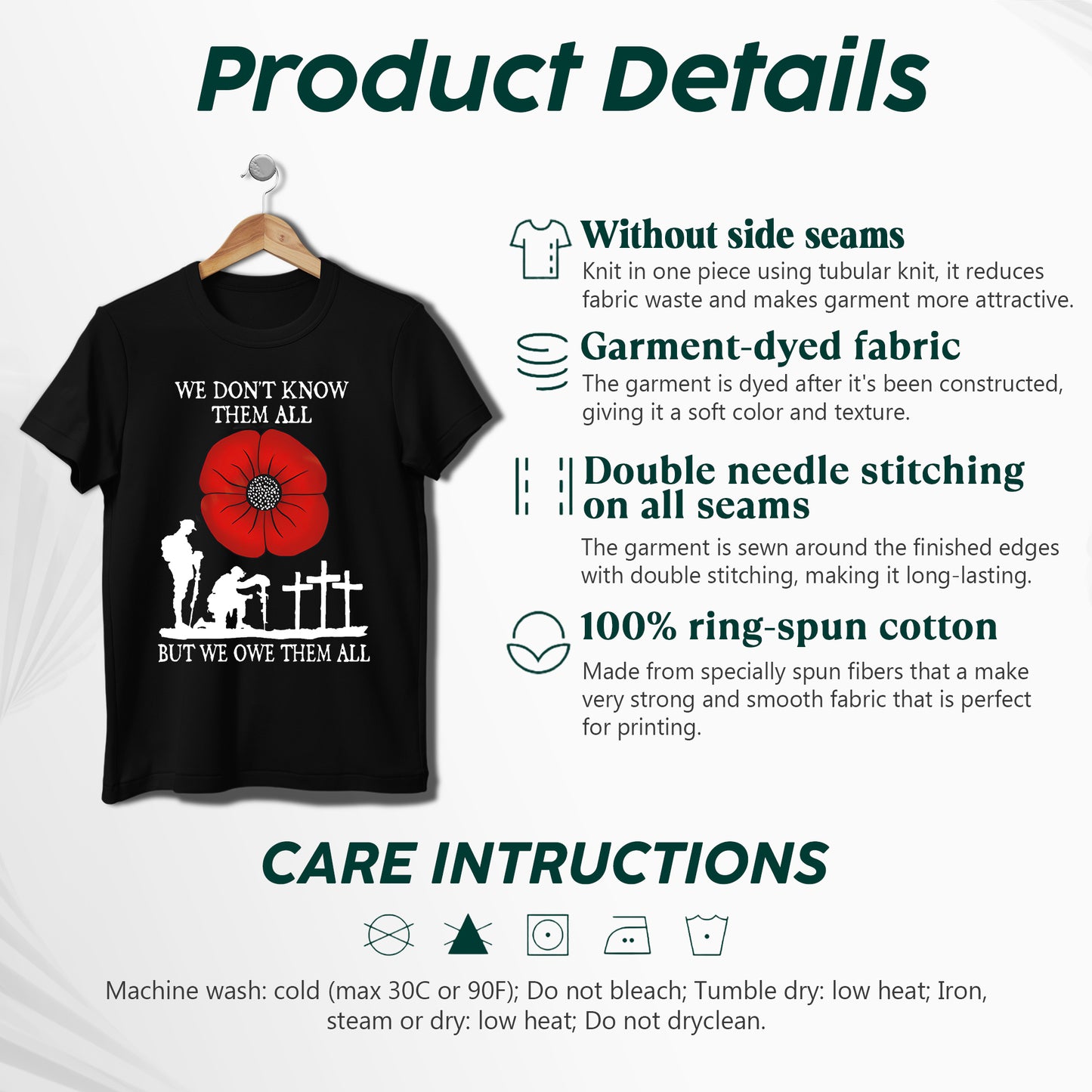 We Don't Know Them All But We Owe Them All T-Shirt - Memorial Tribute