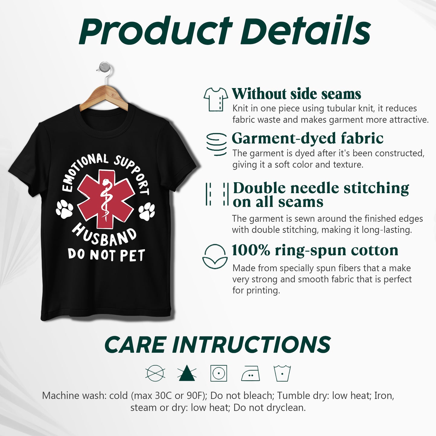 Emotional Support Husband T-Shirt - Do Not Pet