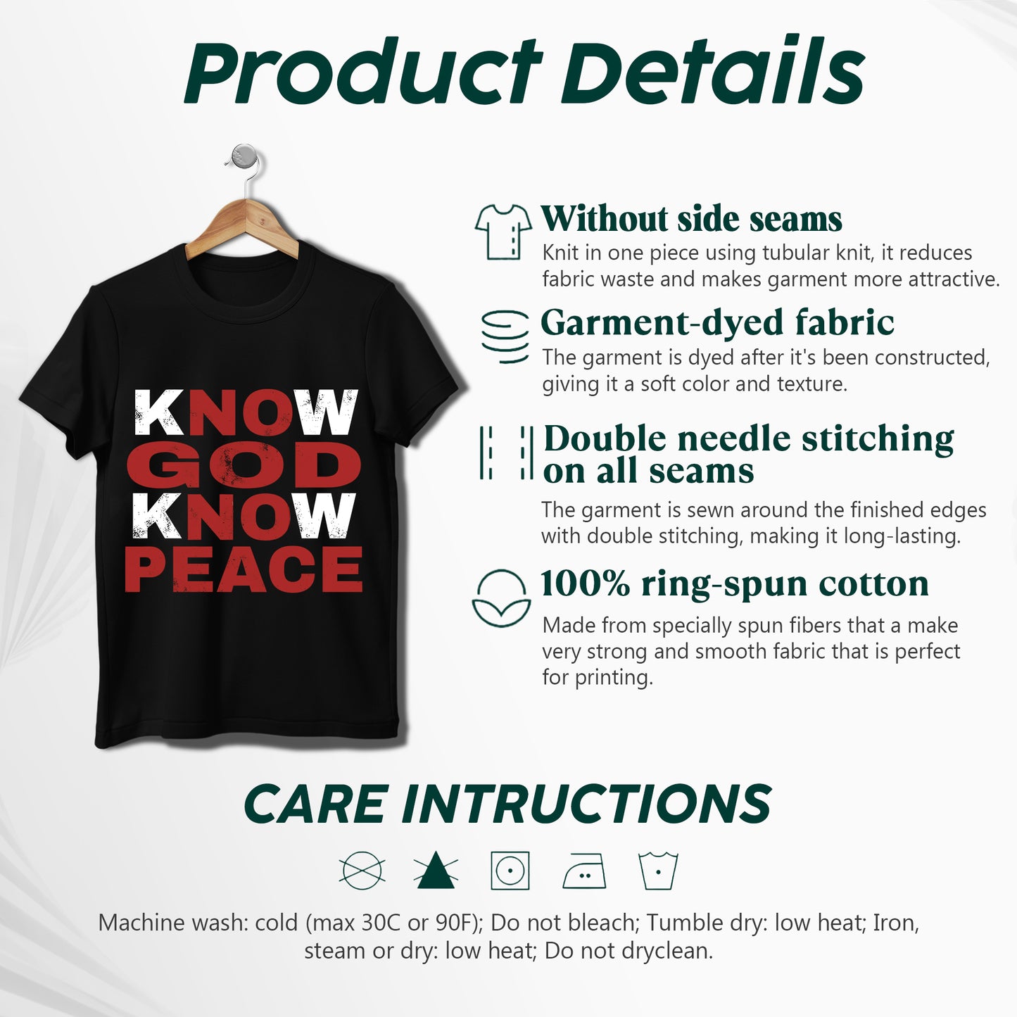 Know God Know Peace T-Shirt - Spiritual Wisdom Declaration