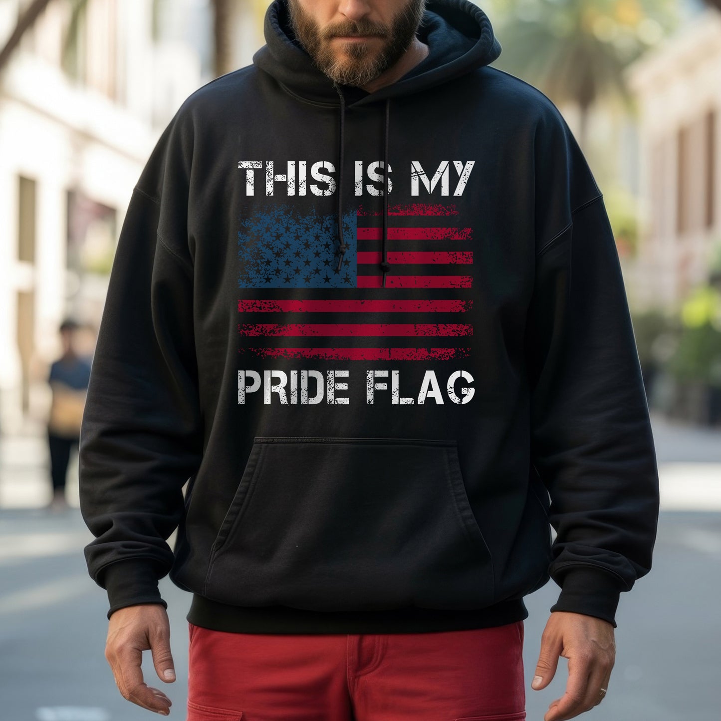 This Is My Pride Flag Distressed American Flag T-Shirt