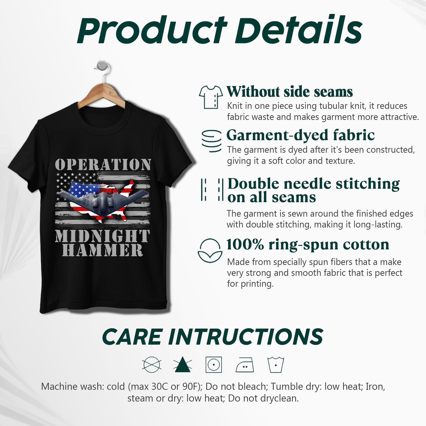 Operation Midnight Hammer Patriotic Christian T-Shirt | God Bless America Military Tribute