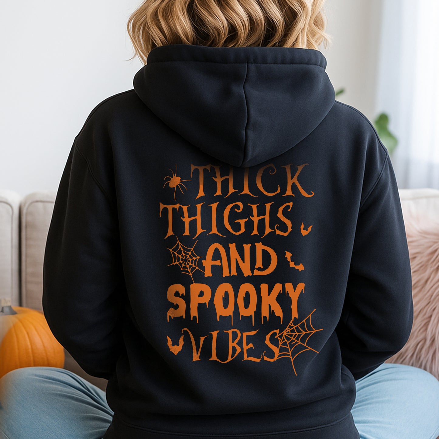Thick Thighs And Spooky Vibes Halloween T-Shirt Body Positive Confidence Halloween Tee