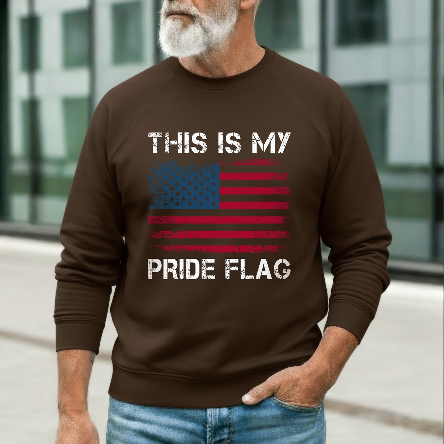 This Is My Pride Flag Distressed American Flag T-Shirt