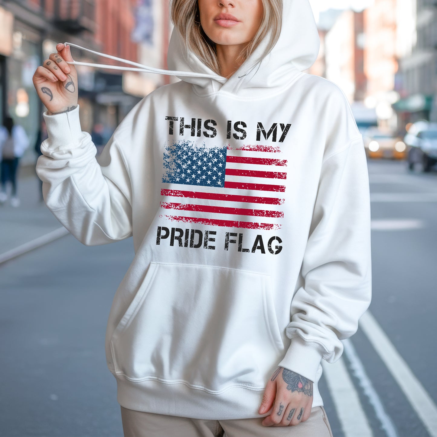 This Is My Pride Flag Distressed American Flag T-Shirt