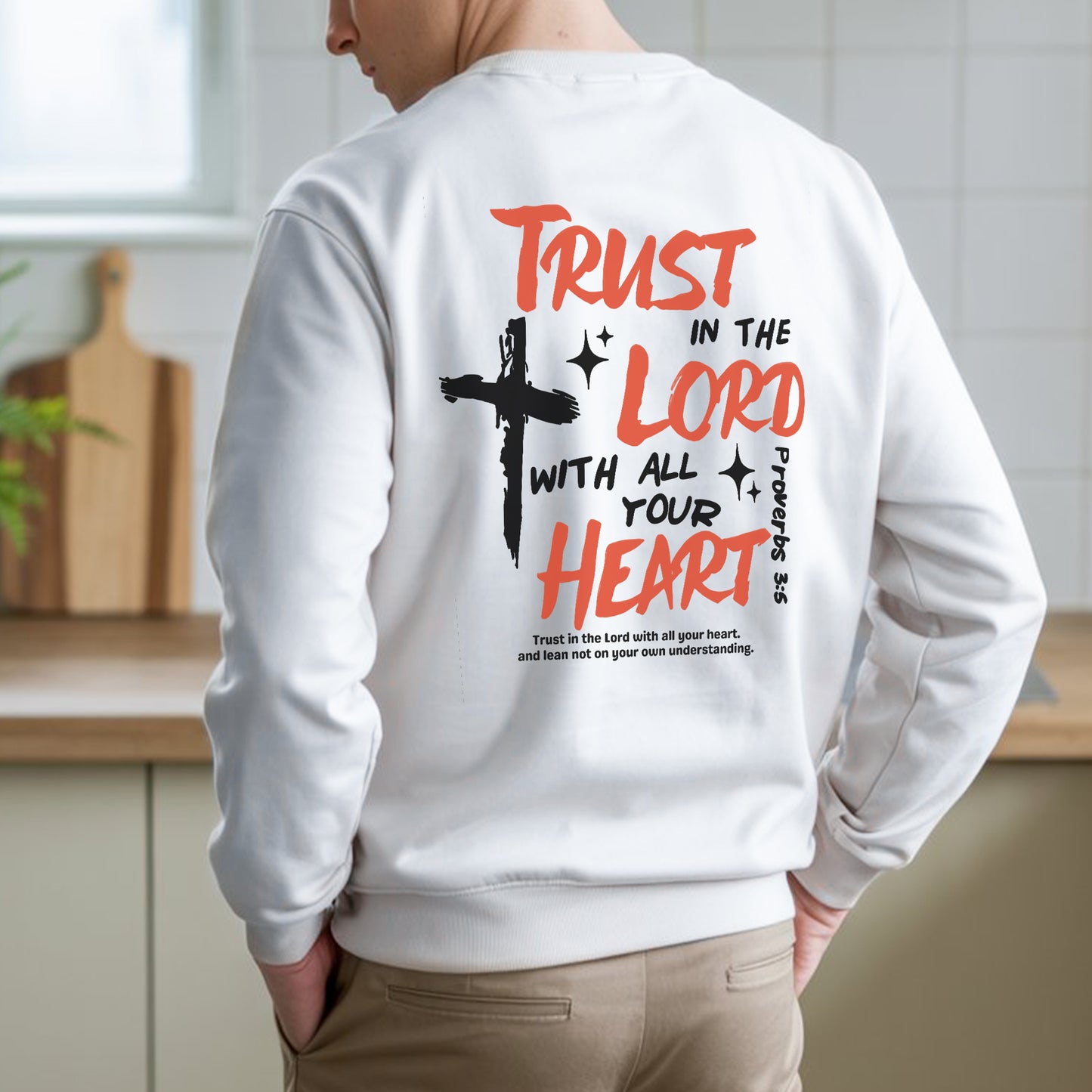 Trust In The Lord With All Your Heart Proverbs 3:5 Christian T-Shirt Two Sides Biblical Faith Tee