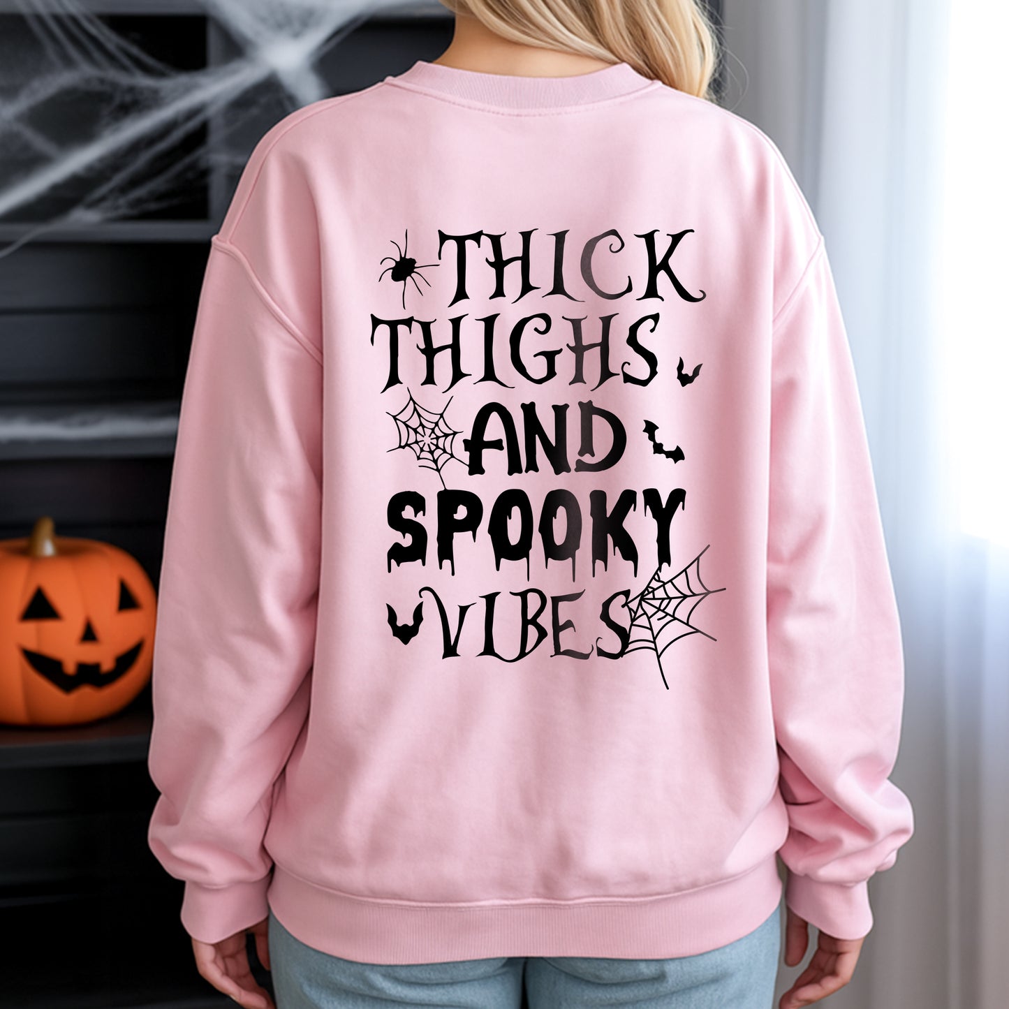 Thick Thighs And Spooky Vibes Halloween T-Shirt Body Positive Confidence Halloween Tee