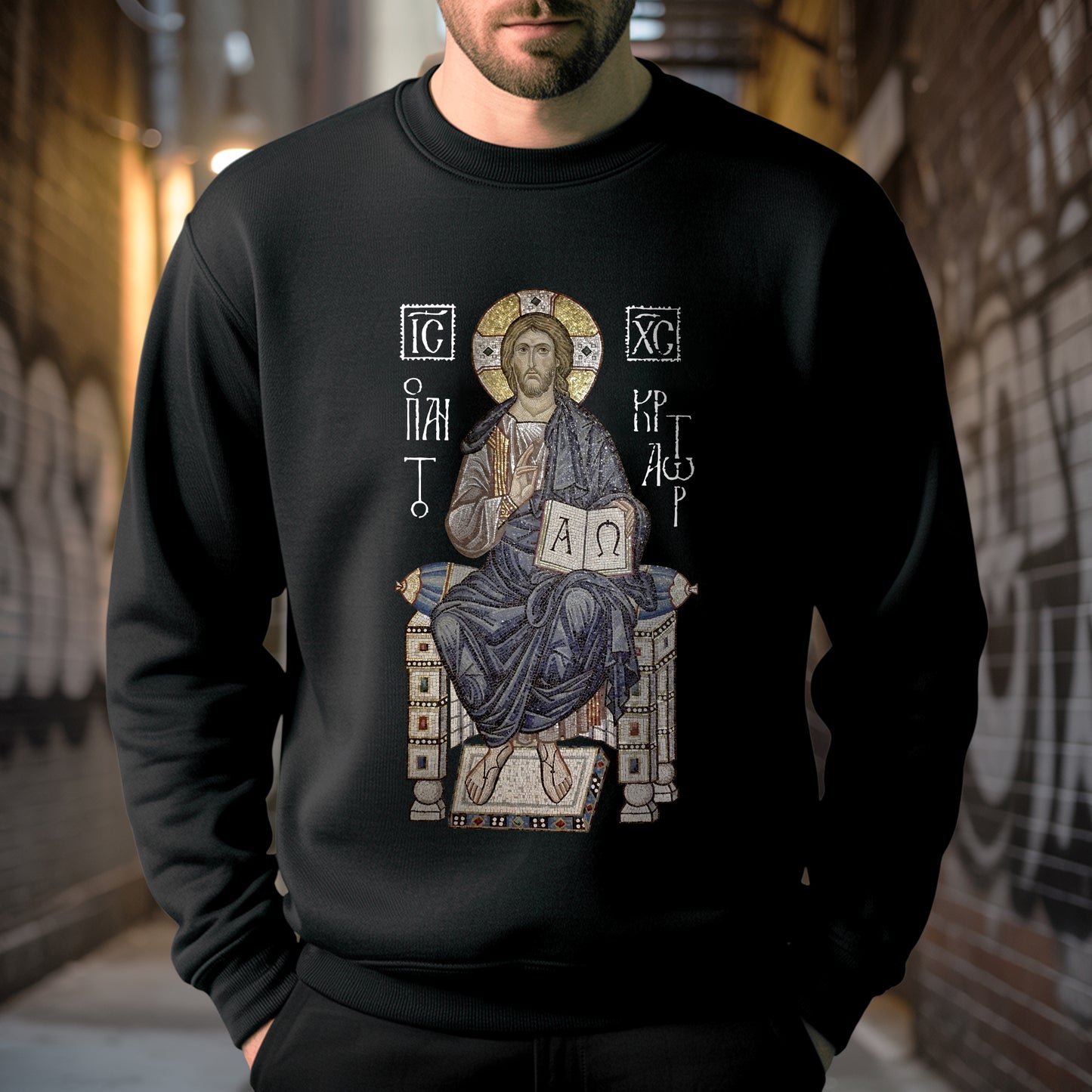 Byzantine Orthodox Jesus Christ Pantocrator T-Shirt - IC XC NIKA Traditional Icon