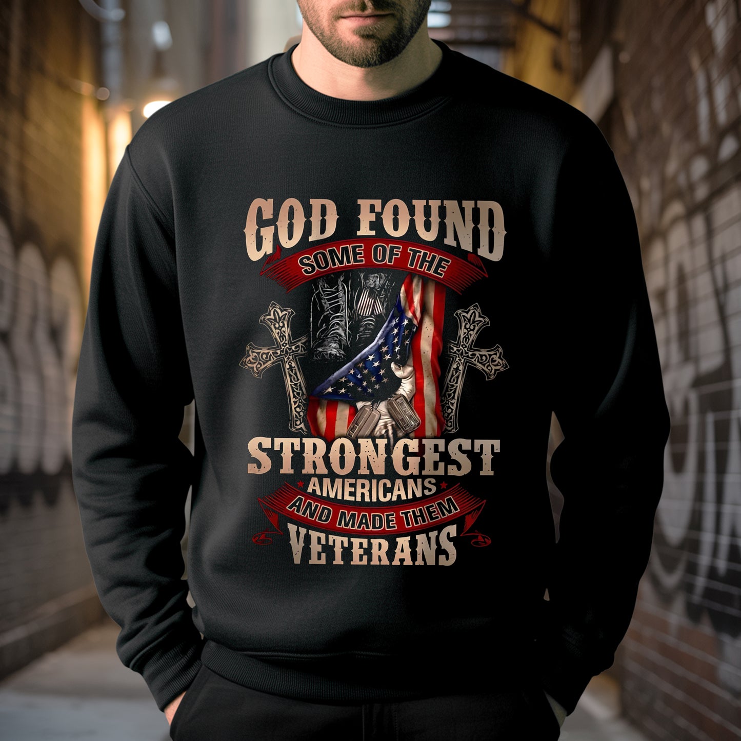 God Found Some of the Strongest Americans Veteran T-Shirt