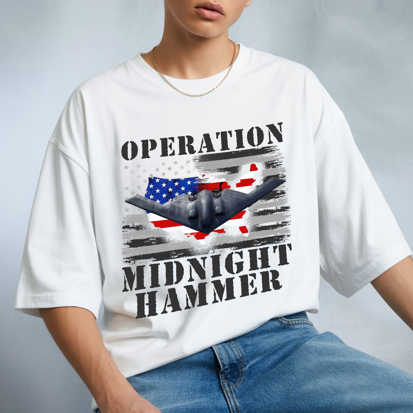 Operation Midnight Hammer Patriotic Christian T-Shirt | God Bless America Military Tribute
