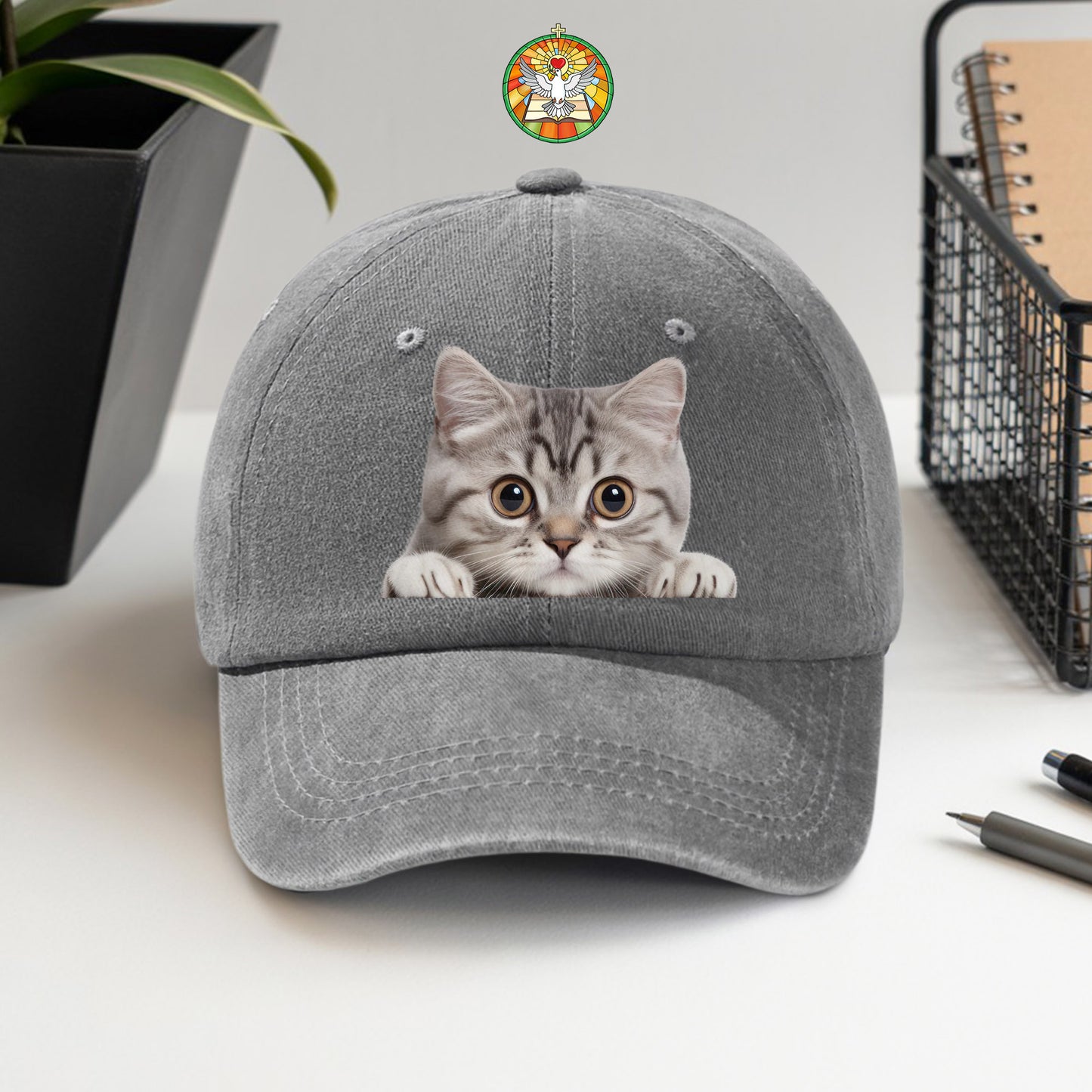 Peeking Cat Baseball Cap - Adorable Cat Lover Hat