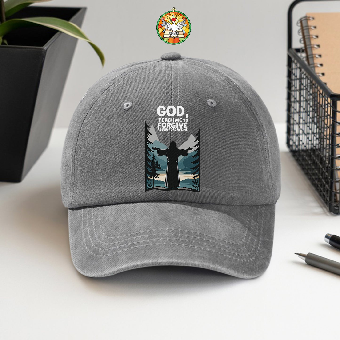 God, Teach Me To Forgive As You Forgive Me Washed Cap - Christian Forgiveness Prayer Declaration