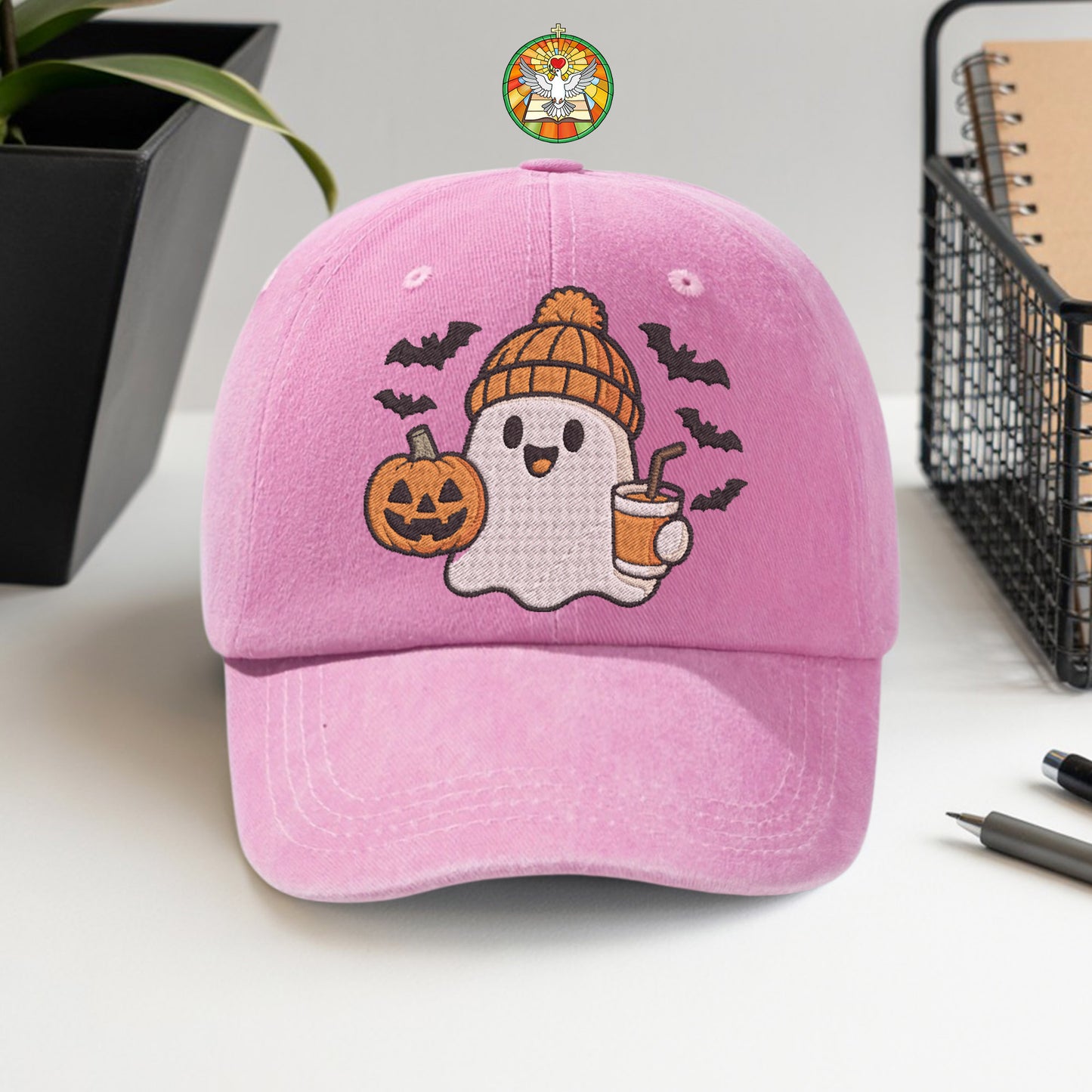 Cute Halloween Ghost Washed Cap - Adorable Spooky Season Fun