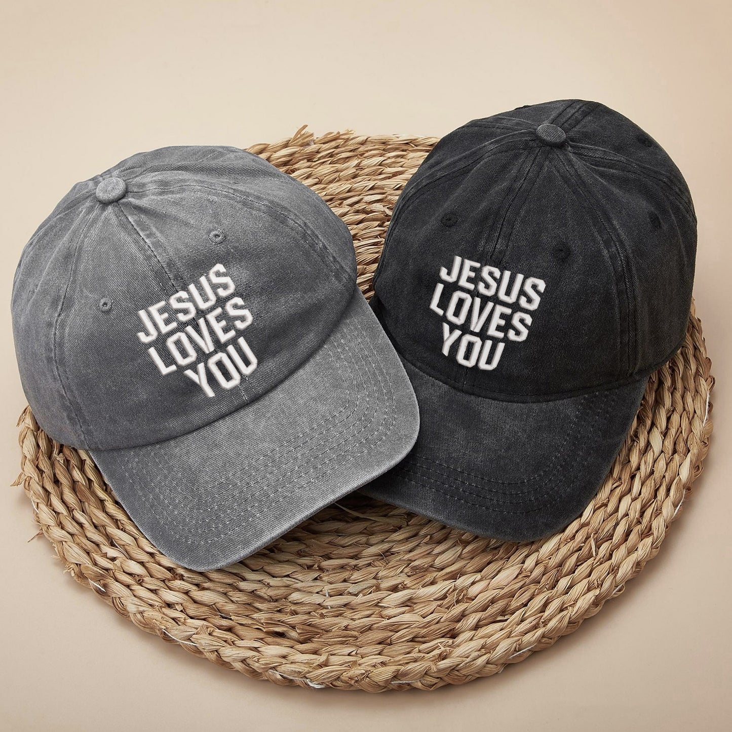 Jesus Loves You Washed Cap - Christian Love Declaration Hat