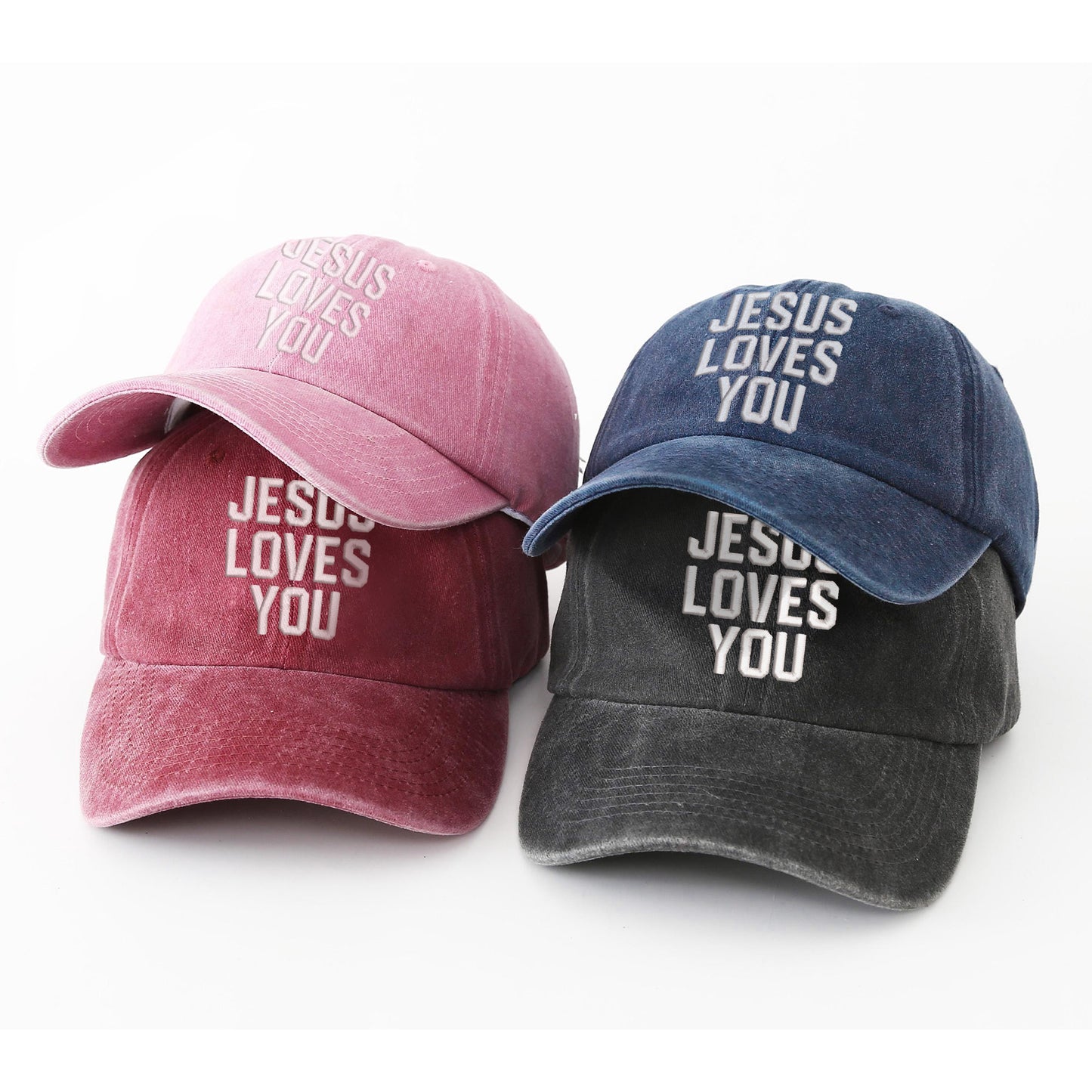 Jesus Loves You Washed Cap - Christian Love Declaration Hat