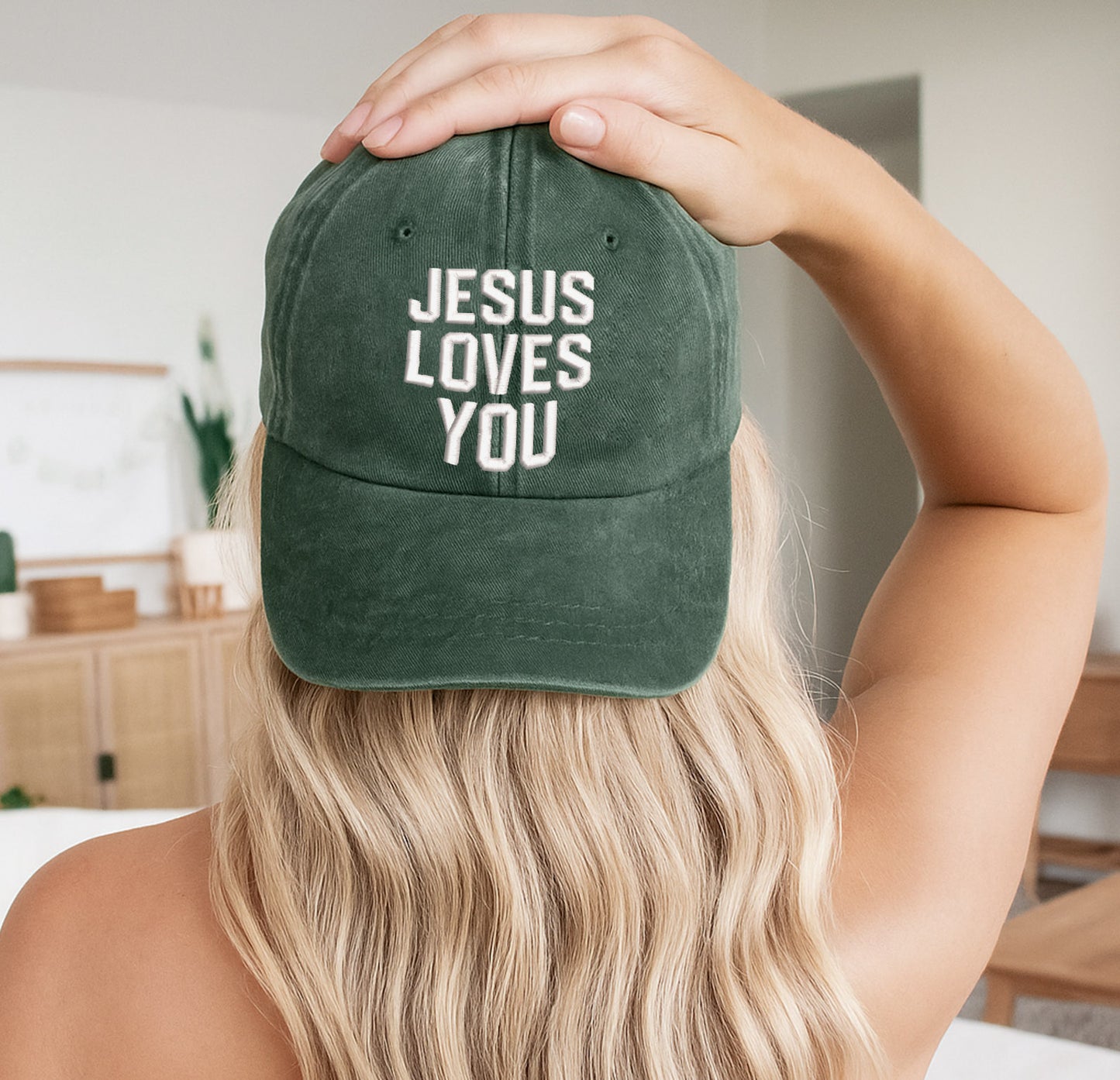 Jesus Loves You Washed Cap - Christian Love Declaration Hat