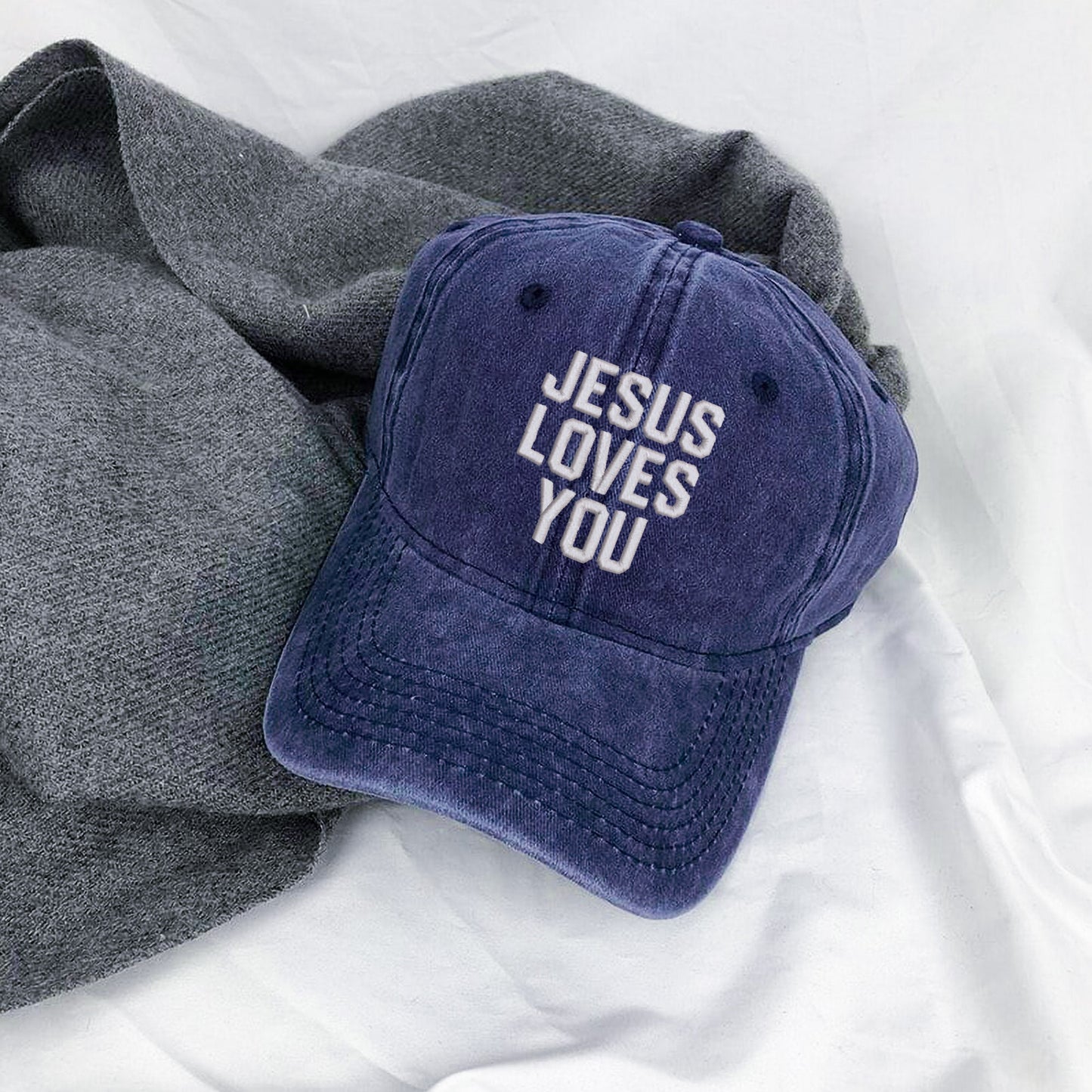 Jesus Loves You Washed Cap - Christian Love Declaration Hat