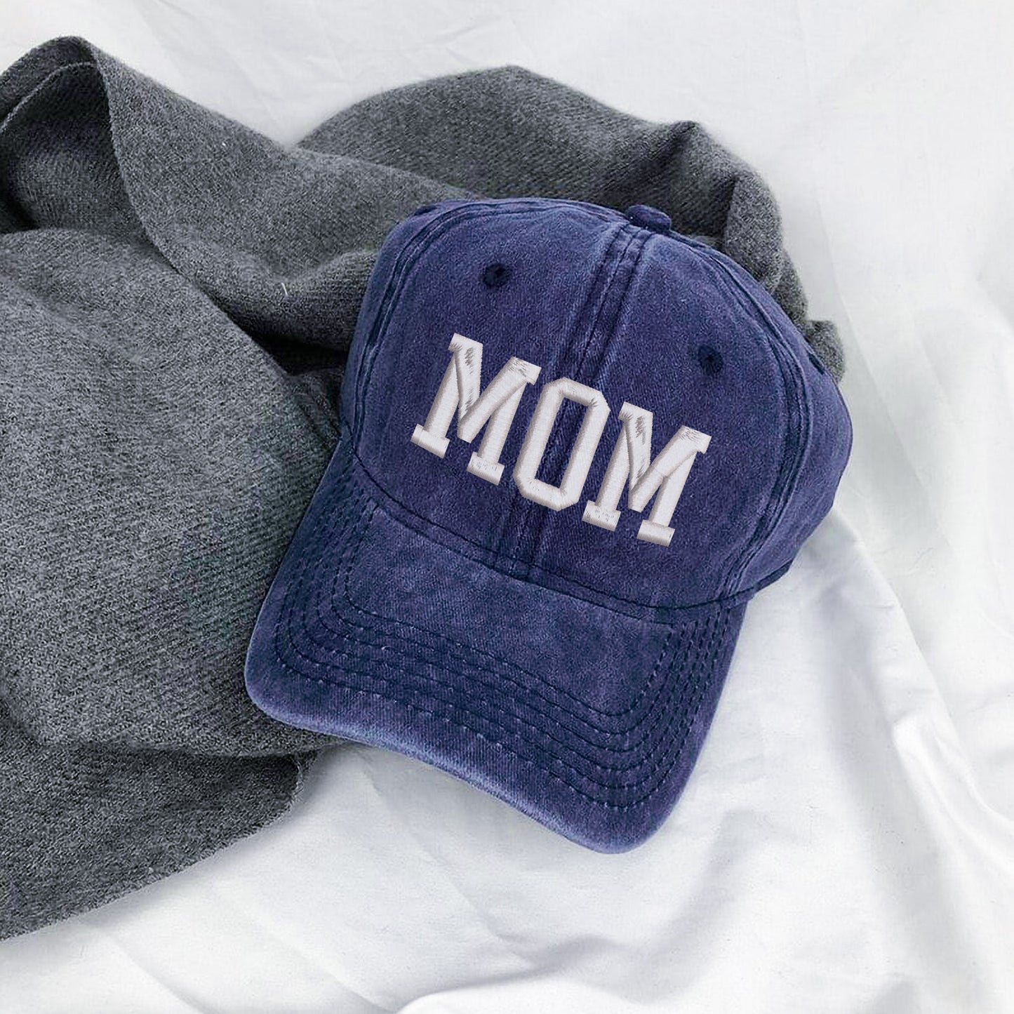 Classic MOM Hat - Premium Embroidered Washed Cotton Cap, Perfect Mother's Day Gift for Mom, Wife, Grandma