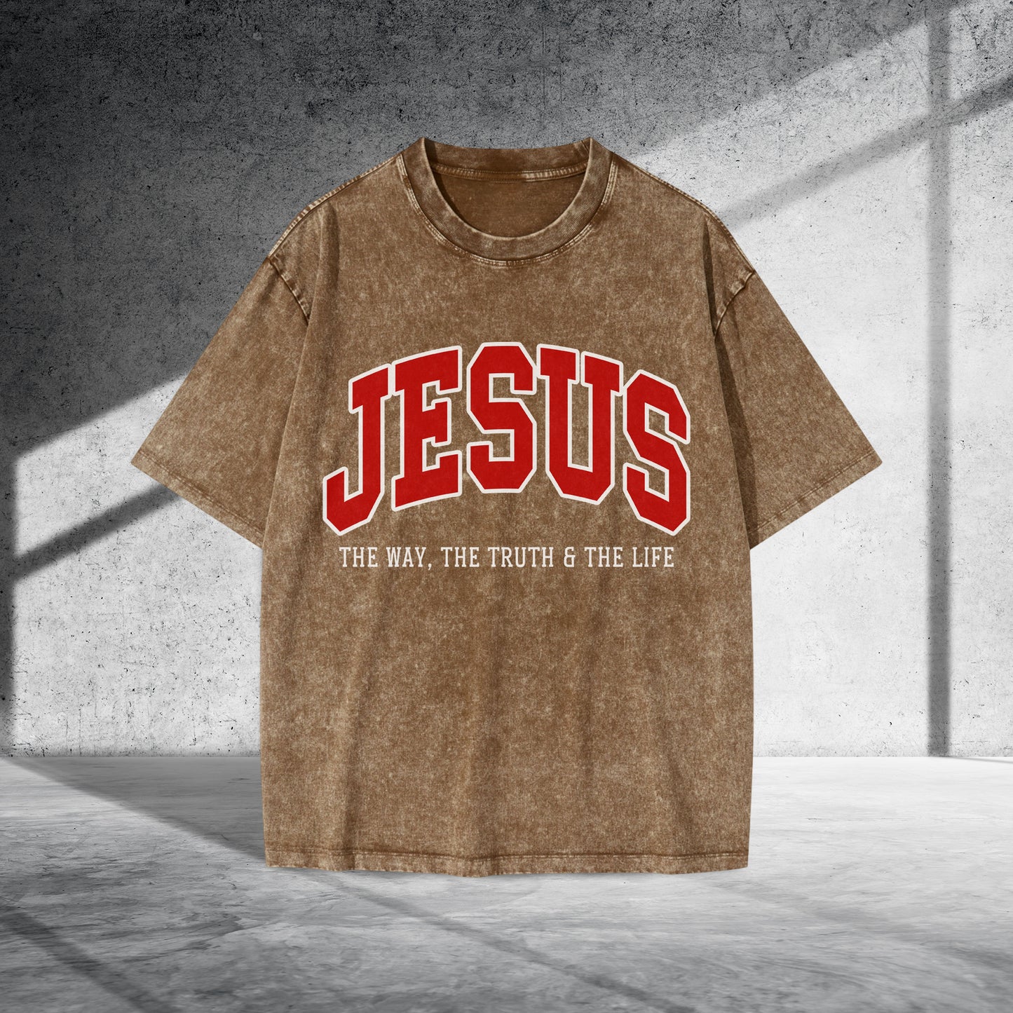 Jesus The Way The Truth & The Life Unisex Vintage Washed T-Shirt - Christian Faith Declaration
