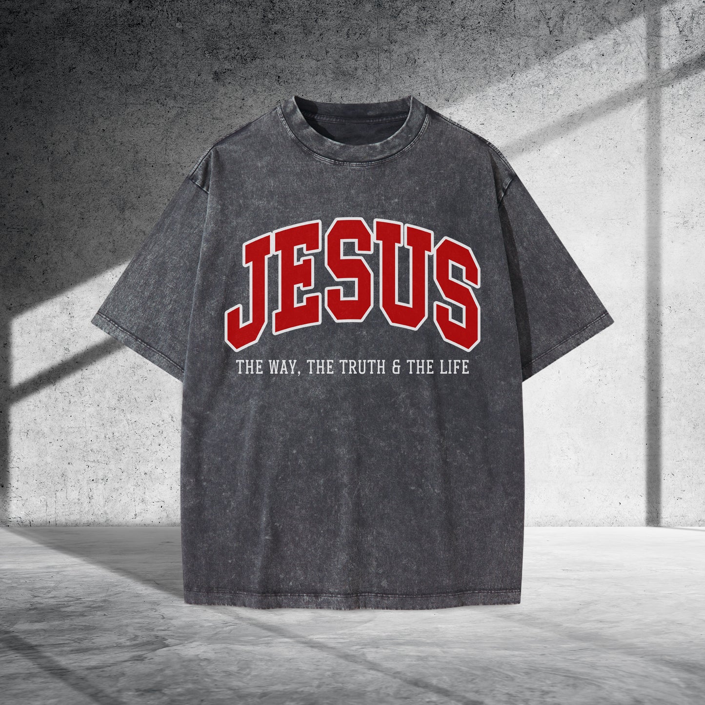 Jesus The Way The Truth & The Life Unisex Vintage Washed T-Shirt - Christian Faith Declaration
