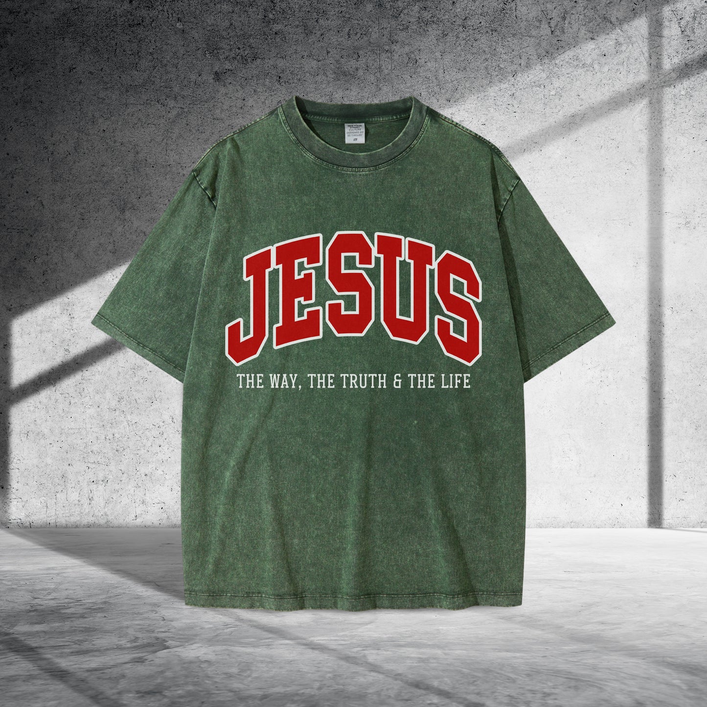 Jesus The Way The Truth & The Life Unisex Vintage Washed T-Shirt - Christian Faith Declaration