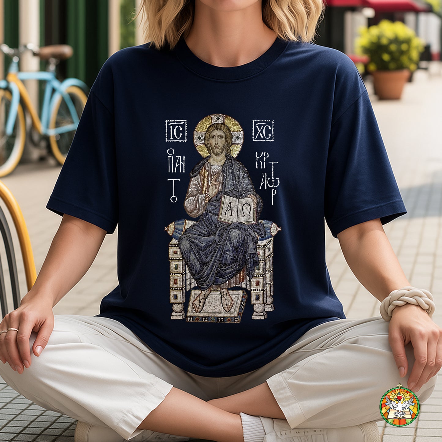 Byzantine Orthodox Jesus Christ Pantocrator T-Shirt - IC XC NIKA Traditional Icon