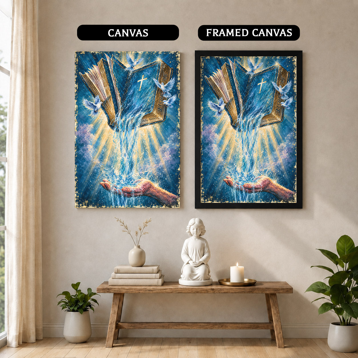 Dove and Light Rays Wall Art Canvas/Poster