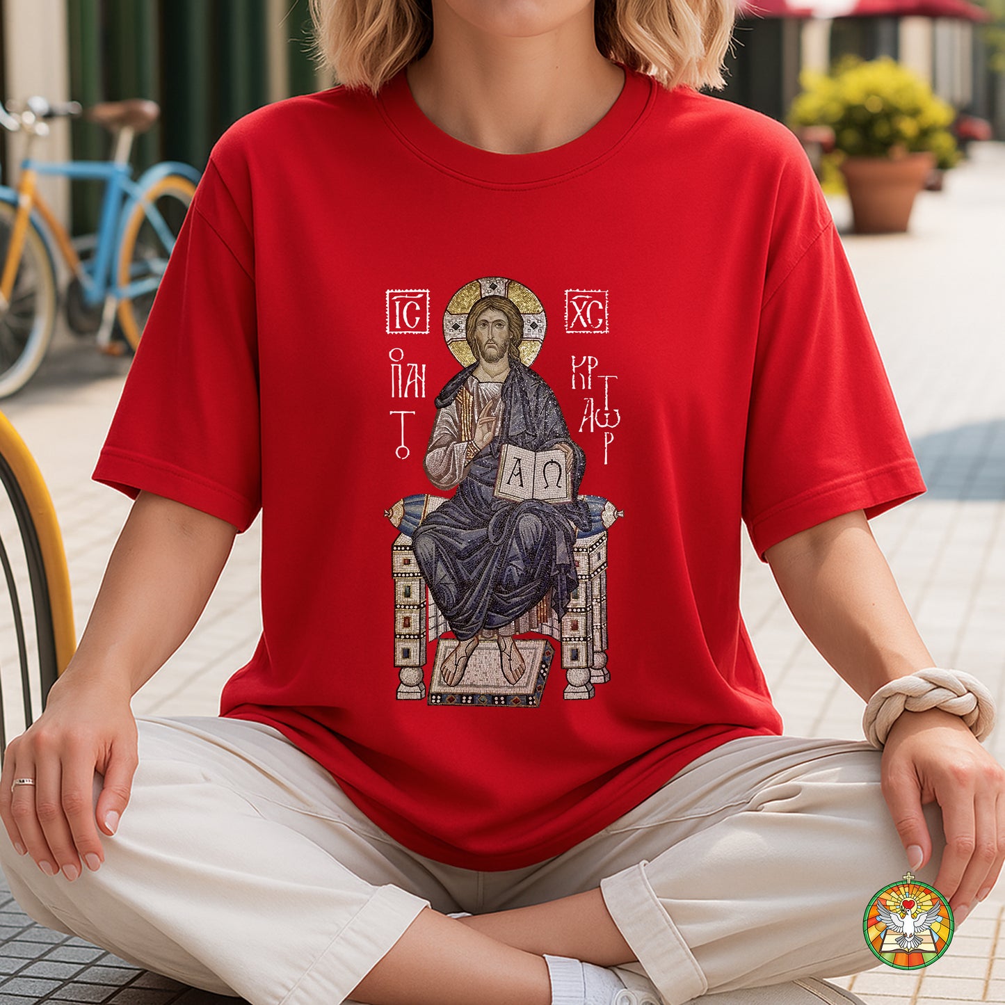 Byzantine Orthodox Jesus Christ Pantocrator T-Shirt - IC XC NIKA Traditional Icon