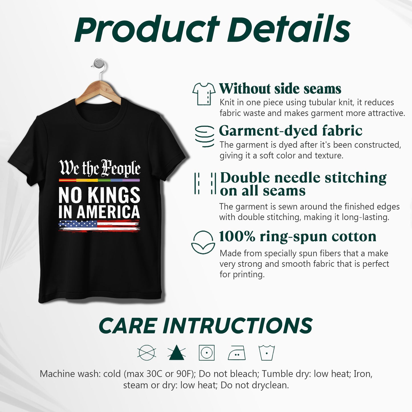 We the People – American Heritage No Kings T-Shirt