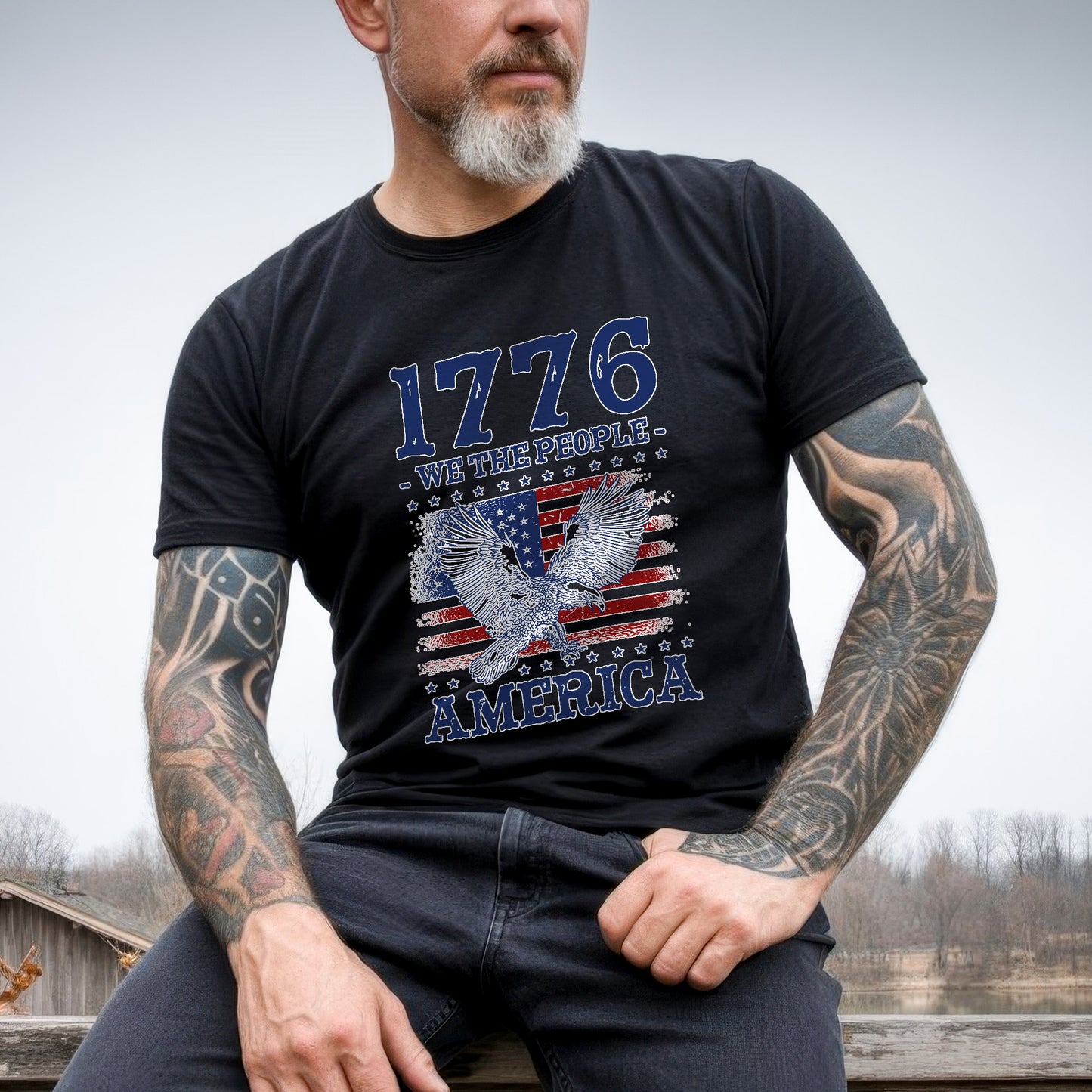 1776 We The People Patriotic Eagle T-Shirt
