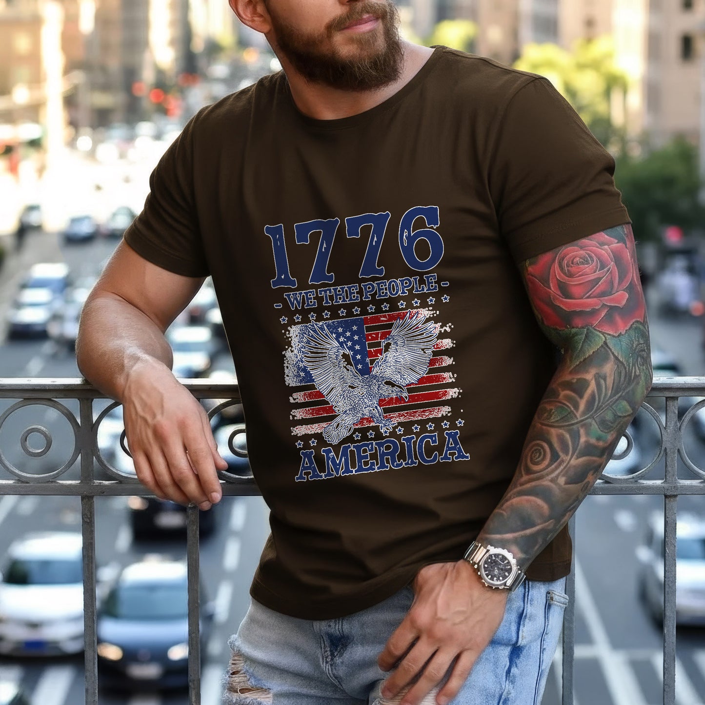 1776 We The People Patriotic Eagle T-Shirt