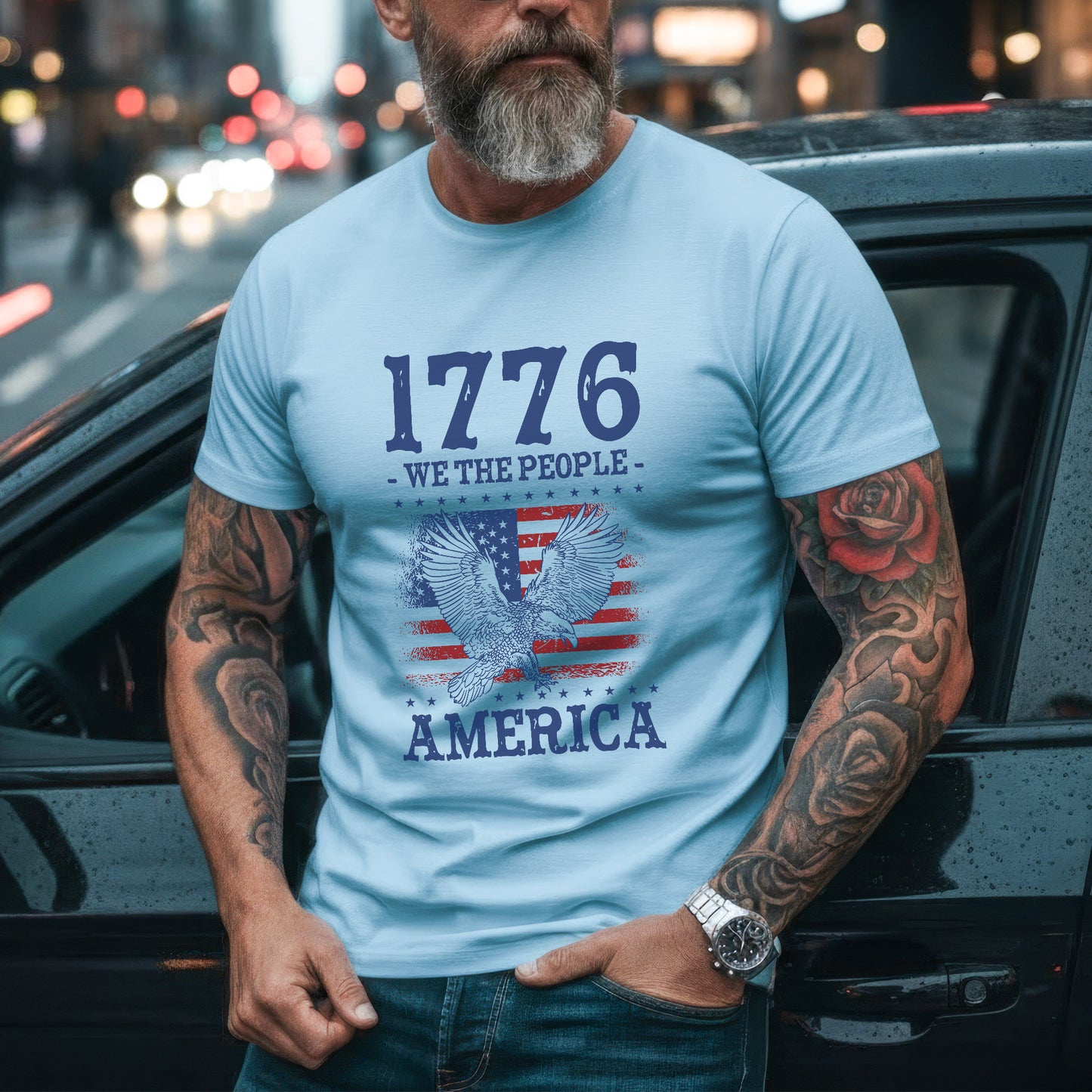 1776 We The People Patriotic Eagle T-Shirt