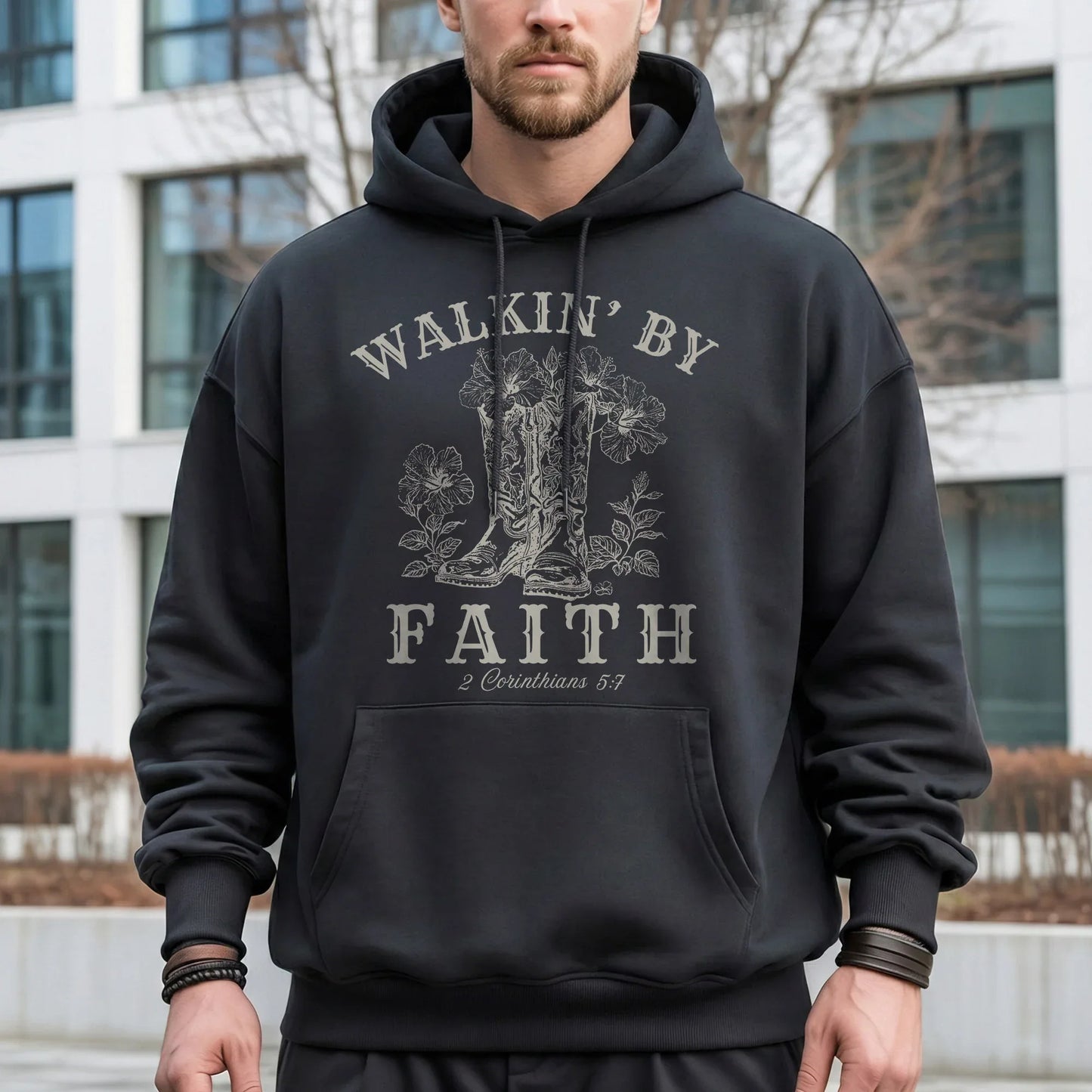 Walkin’ by Faith Floral Boots Design - Faith Floral - Unisex Tshirt / Hoodie / Sweatshirt - Faith Guided Life
