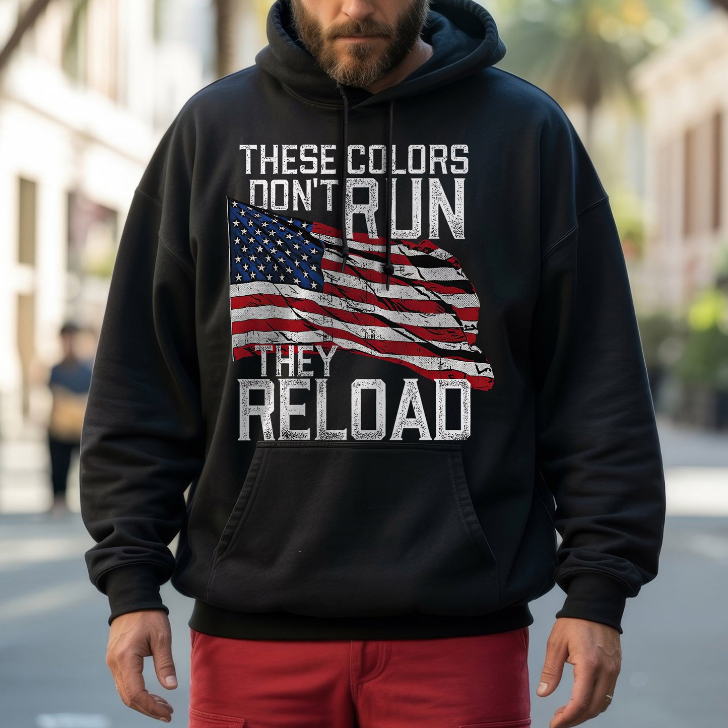 These Colors Don't Run They Reload Patriotic USA Flag T-Shirt
