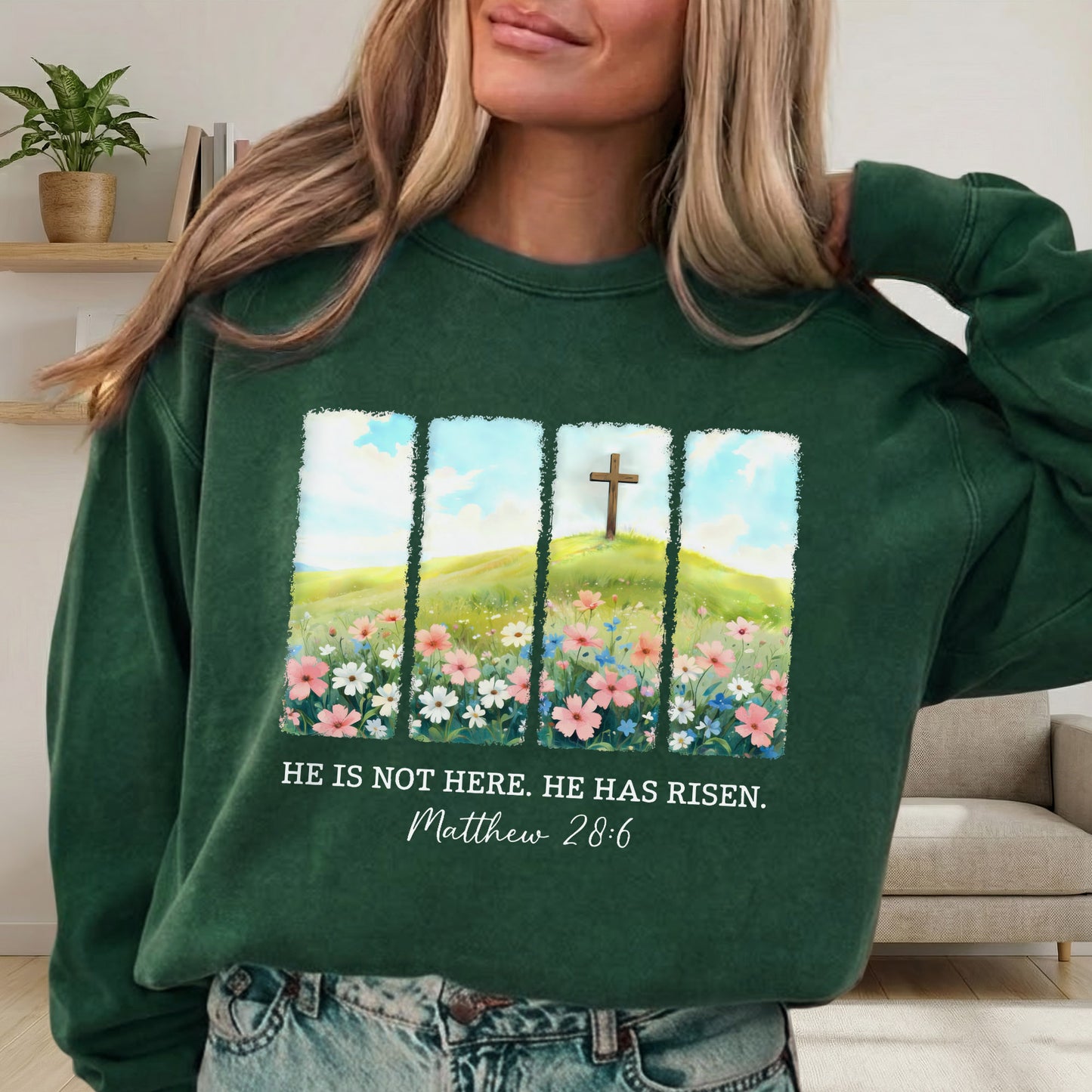 He Is Not Here Matthew 28:6 – He is Risen – Unisex Tshirt / Hoodie / Sweatshirt