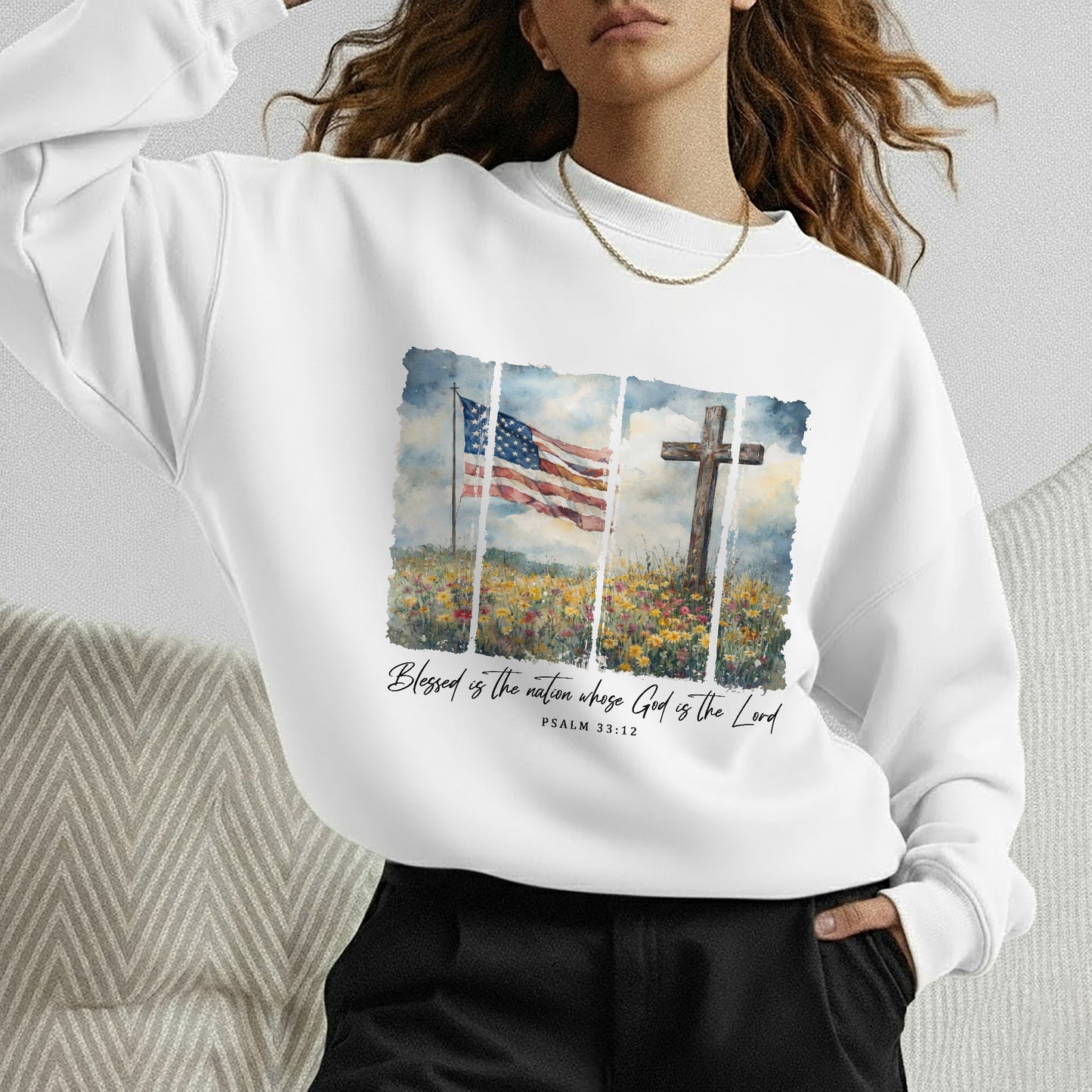 Blessed Is the Nation Christian Patriotic – Unisex Tshirt / Hoodie / Sweatshirt