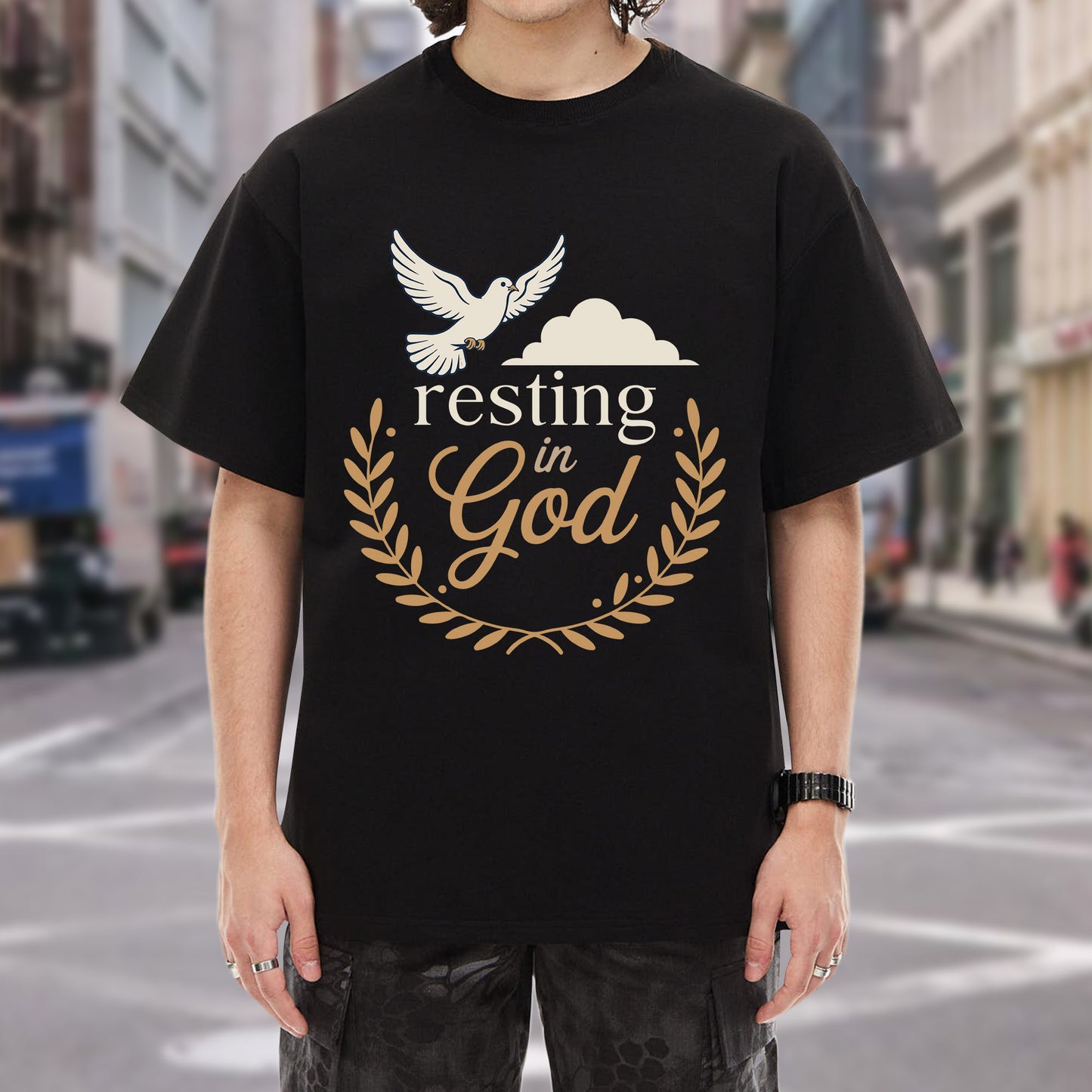 Resting In God T-Shirt - Christian Peace and Spiritual Rest Declaration