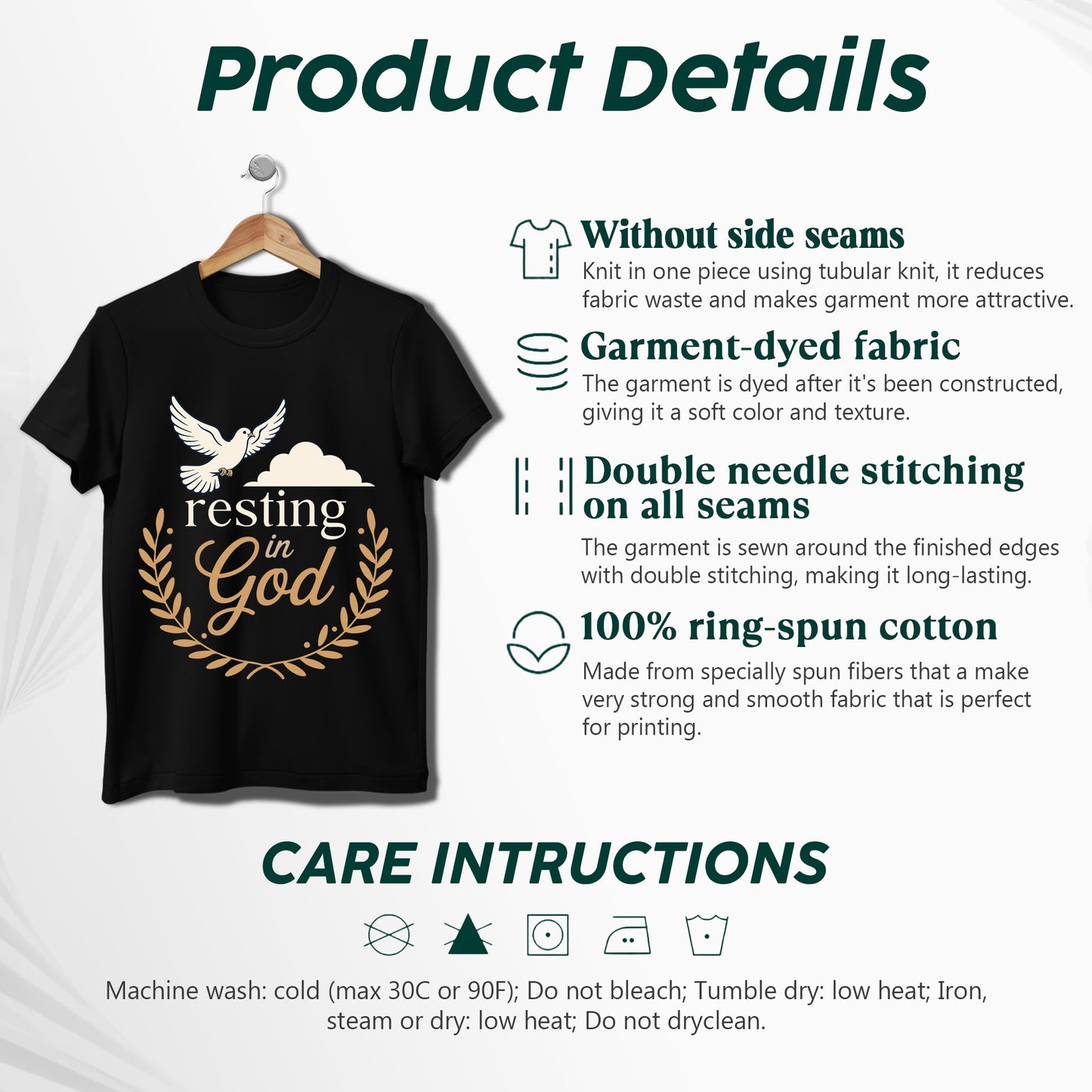 Resting In God T-Shirt - Christian Peace and Spiritual Rest Declaration