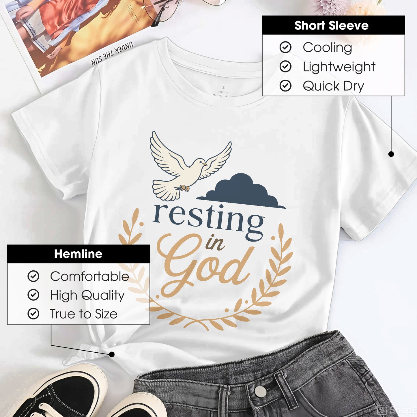 Resting In God T-Shirt - Christian Peace and Spiritual Rest Declaration