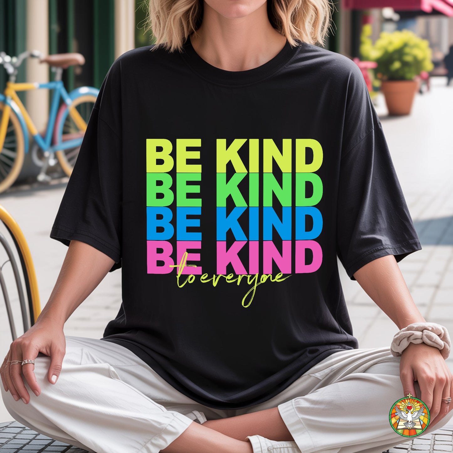 Be Kind To Everyone Rainbow Positivity T-Shirt Kindness Matters Inspirational Message Tee