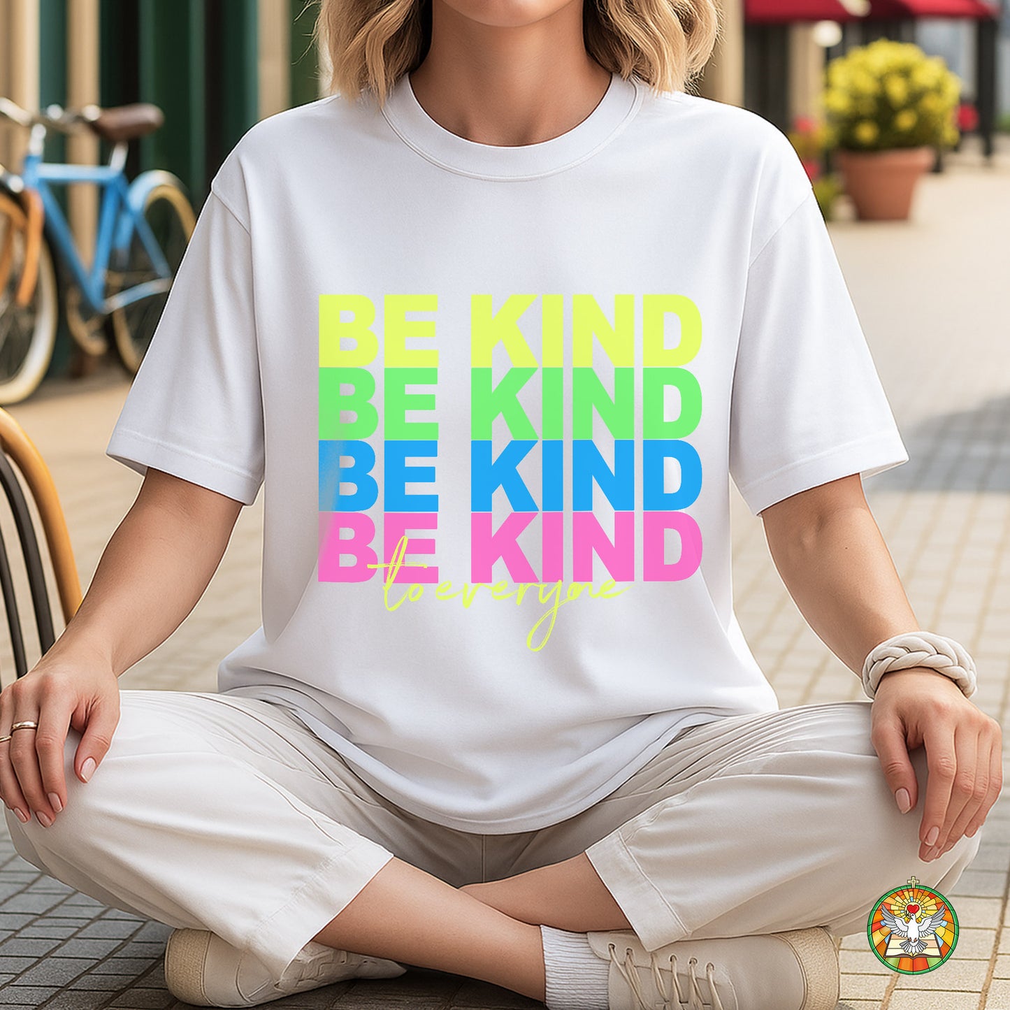 Be Kind To Everyone Rainbow Positivity T-Shirt Kindness Matters Inspirational Message Tee