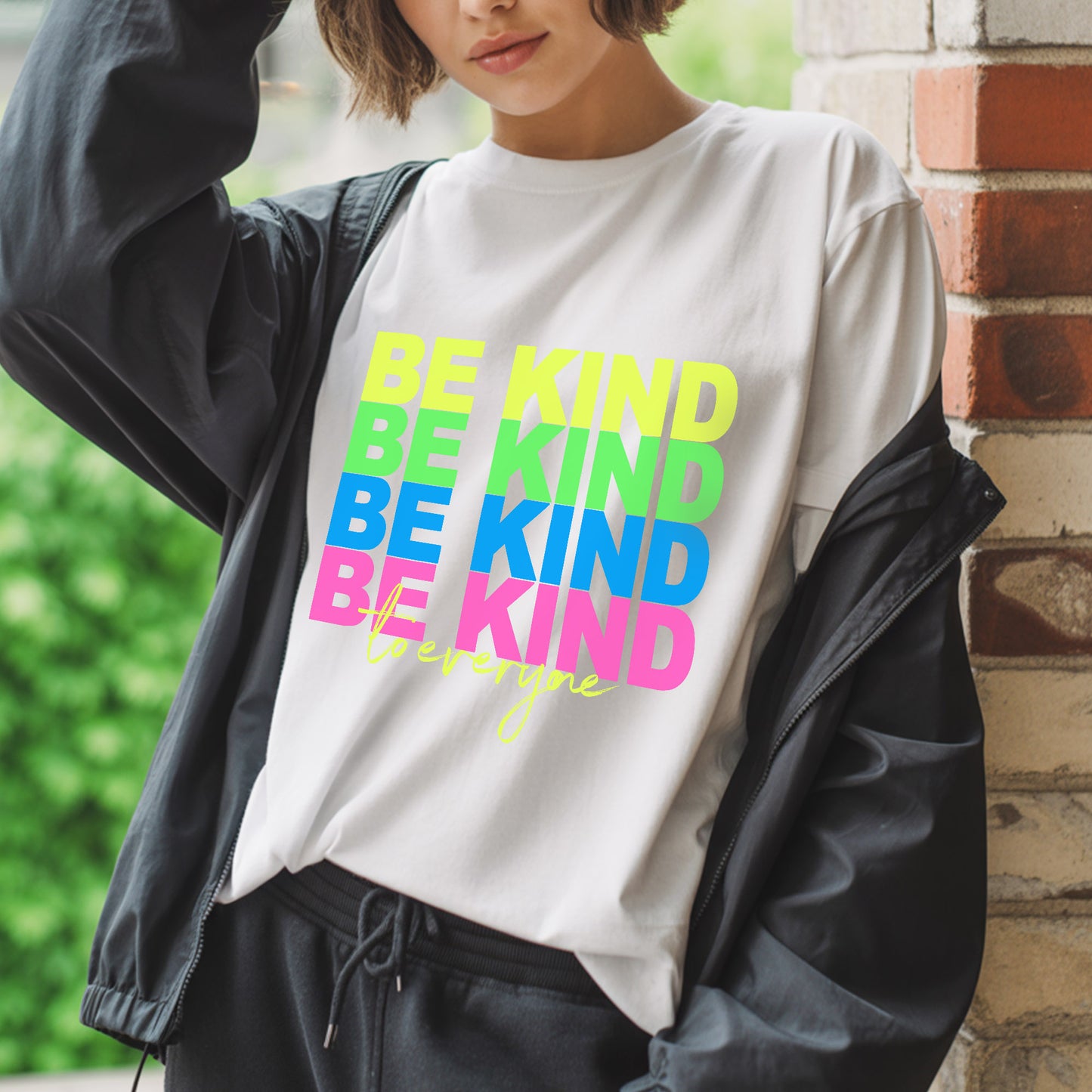 Be Kind To Everyone Rainbow Positivity T-Shirt Kindness Matters Inspirational Message Tee
