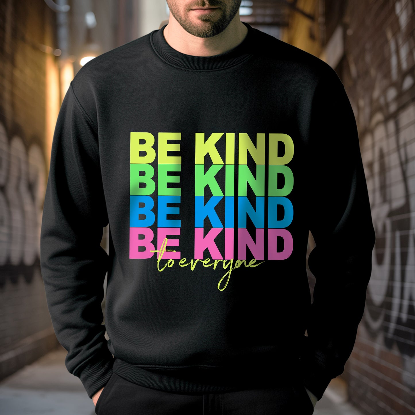 Be Kind To Everyone Rainbow Positivity T-Shirt Kindness Matters Inspirational Message Tee