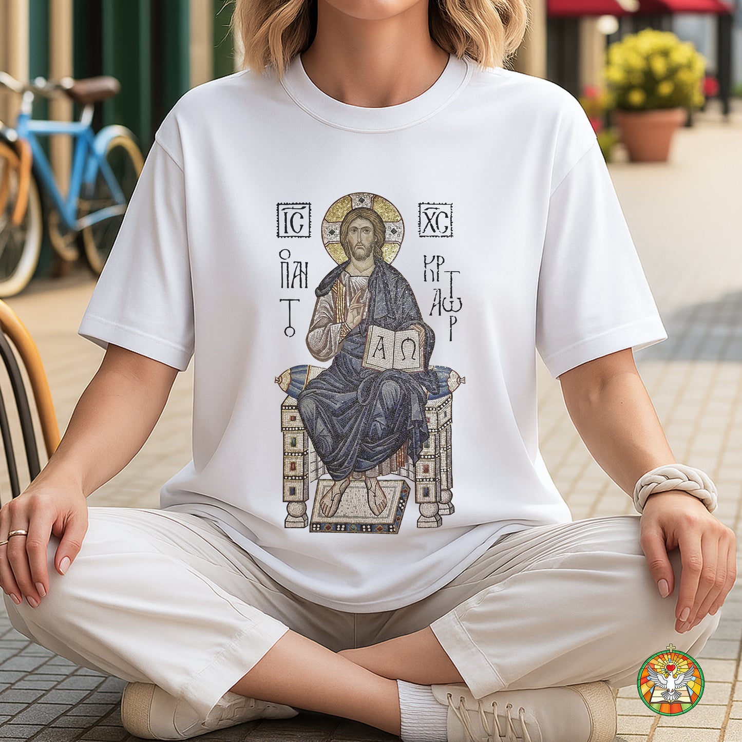 Byzantine Orthodox Jesus Christ Pantocrator T-Shirt - IC XC NIKA Traditional Icon