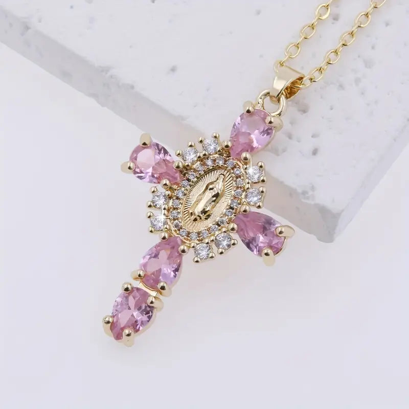 Rainbow Faith Cross Necklace