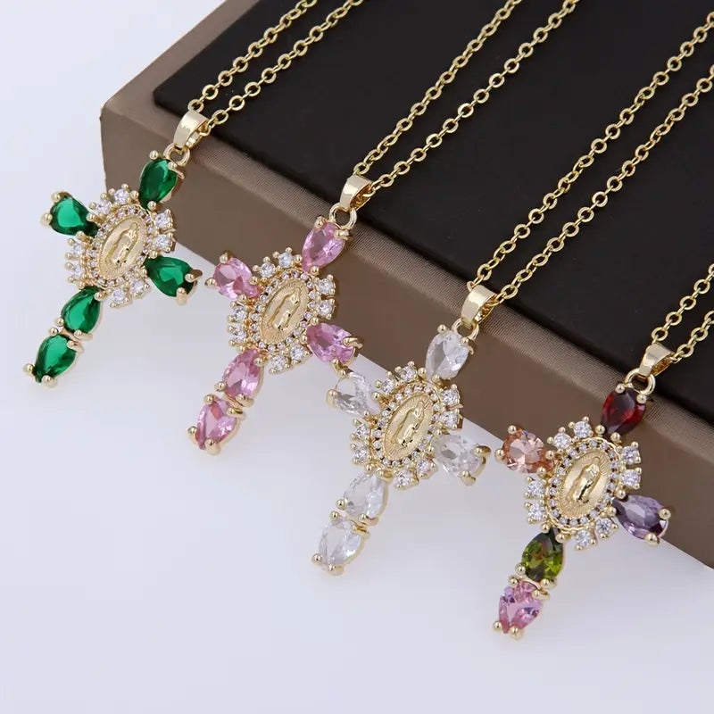 Rainbow Faith Cross Necklace