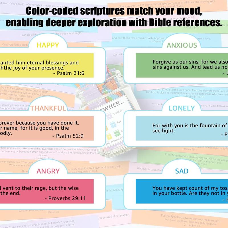 Bible Verse Jar Read Me When - Emotions & Feelings- Christian Gifts