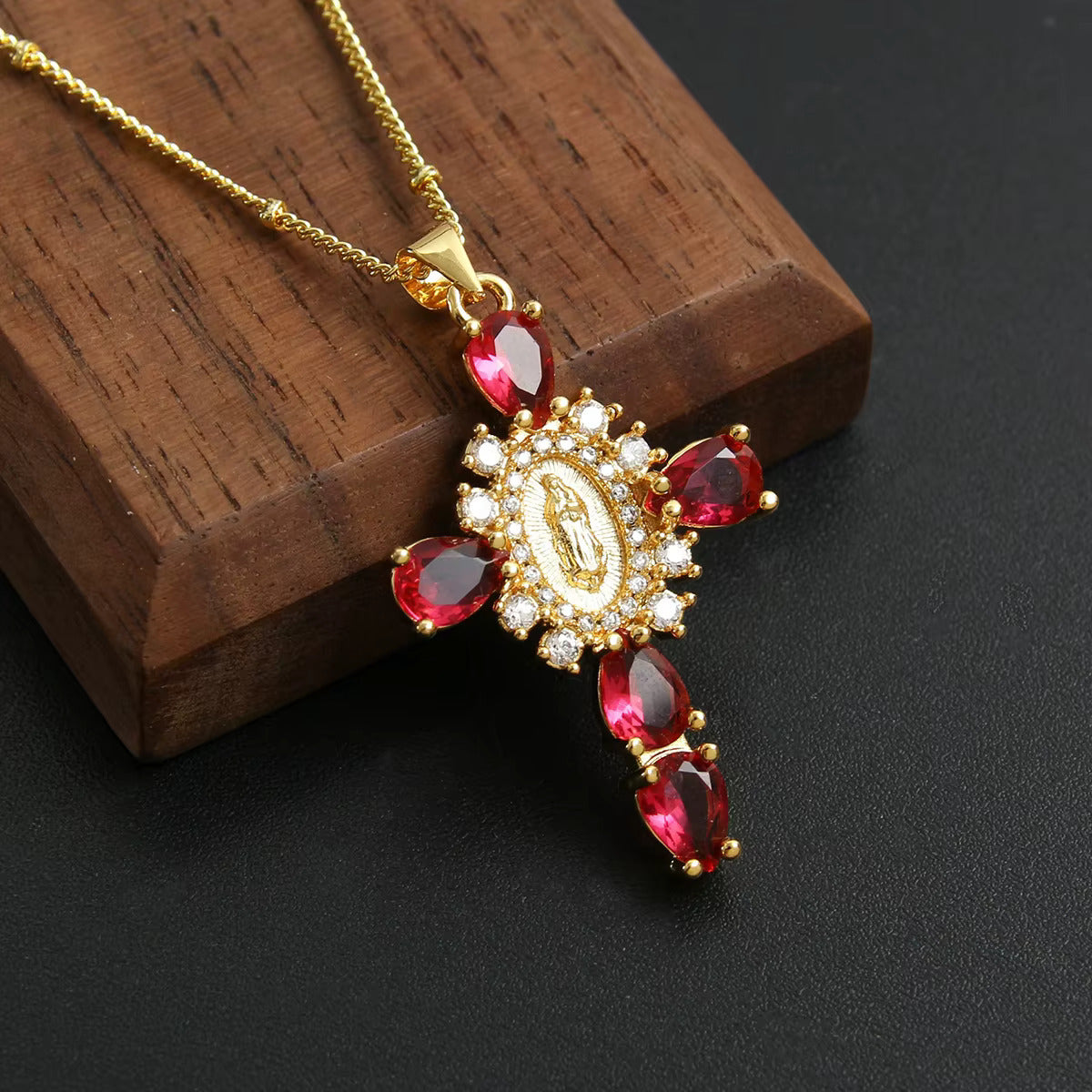 Rainbow Faith Cross Necklace