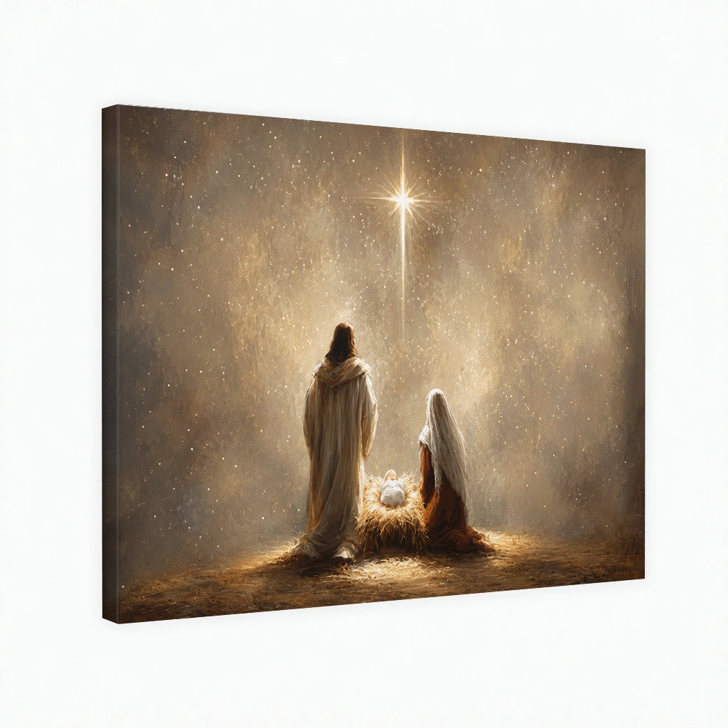 Holy Family Under the Star Christian Wall Art Poster/Canvas