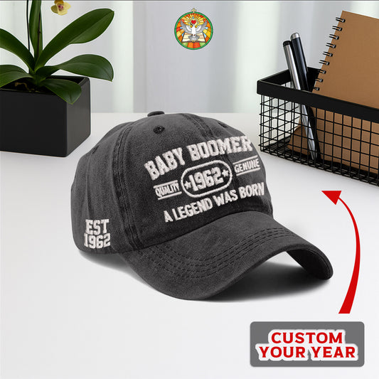 Baby Boomer Quality [Custom Year] Genuine A Legend Was Born Baseball Cap - Legendary Generation